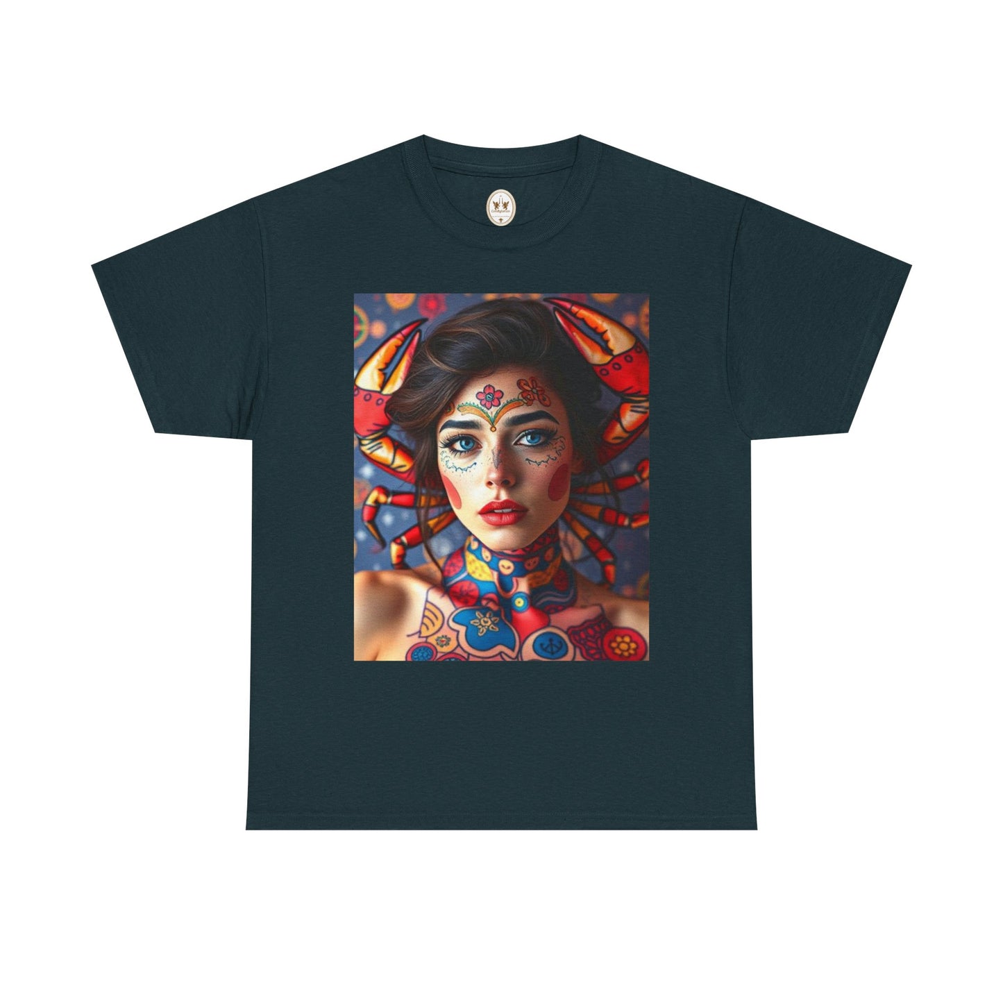 Unisex Heavy Cotton T-Shirt, Cancer, Zodiac v1, Sexy Art