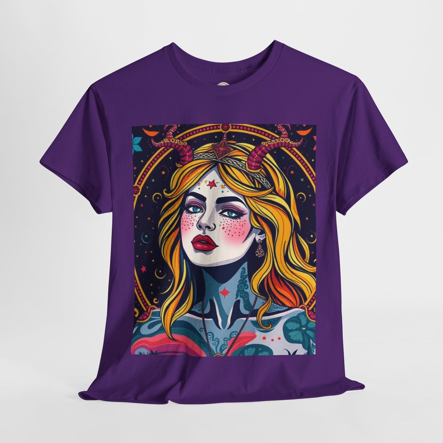 Unisex Heavy Cotton T-Shirt, Virgo, Zodiac v2, Sexy Art