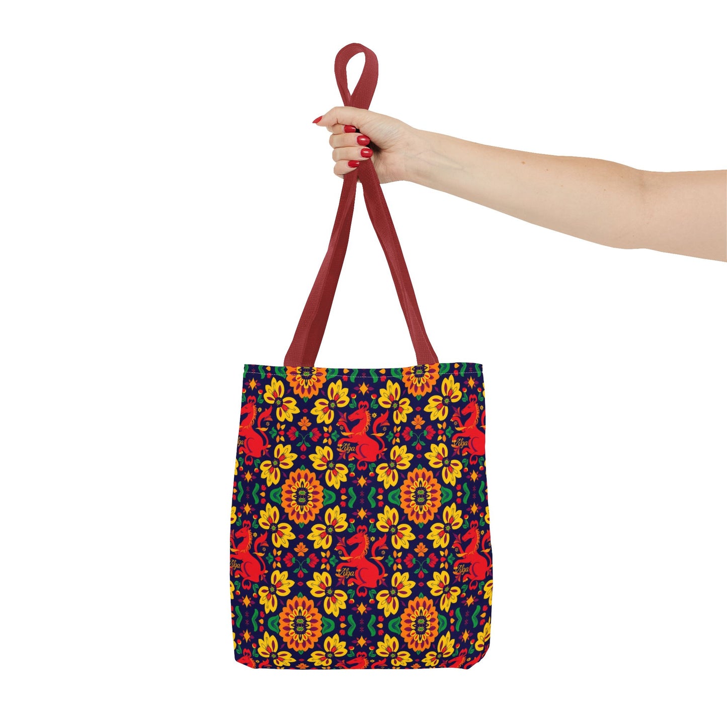 Tote Bag, (AOP), Virgo, Zodiac v4, Flower Pattern