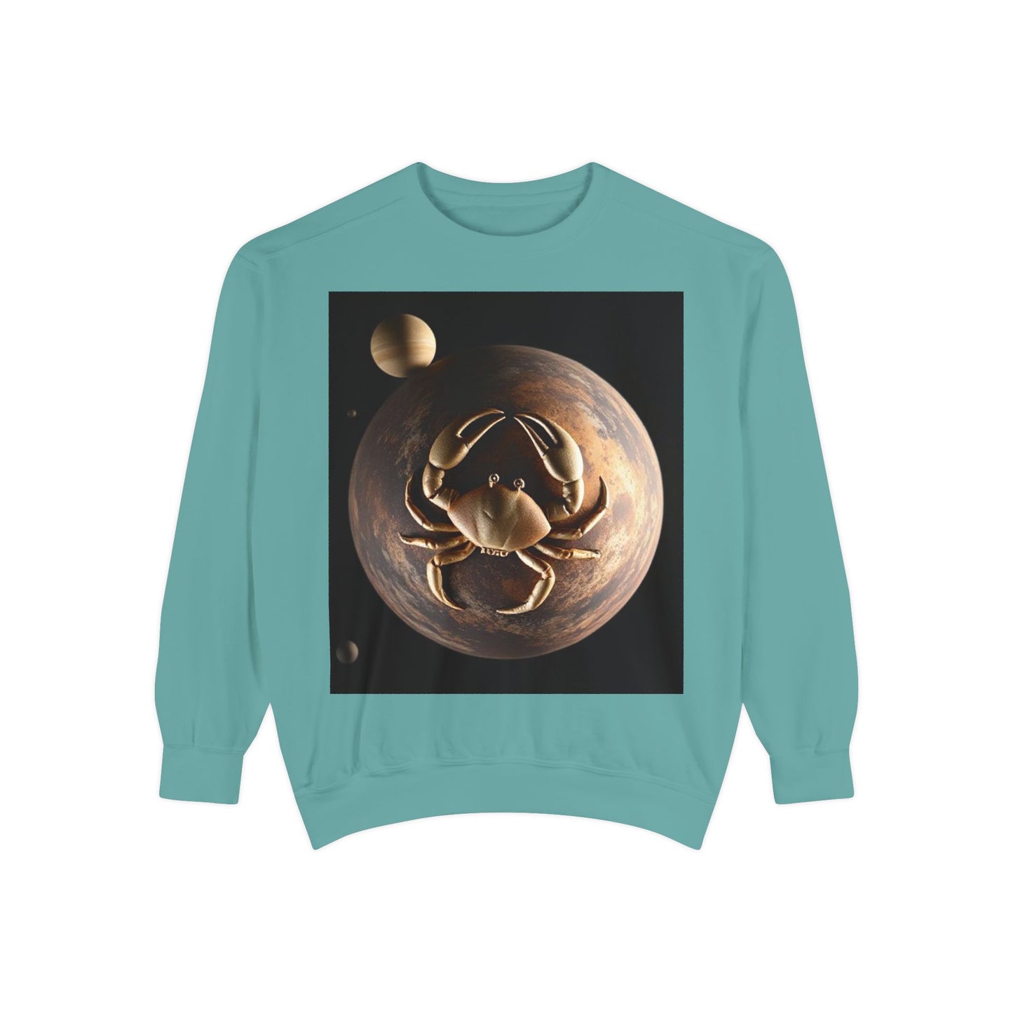 Garment-Dyed Sweatshirt, Unisex, Space Animal Design v1, Cancer
