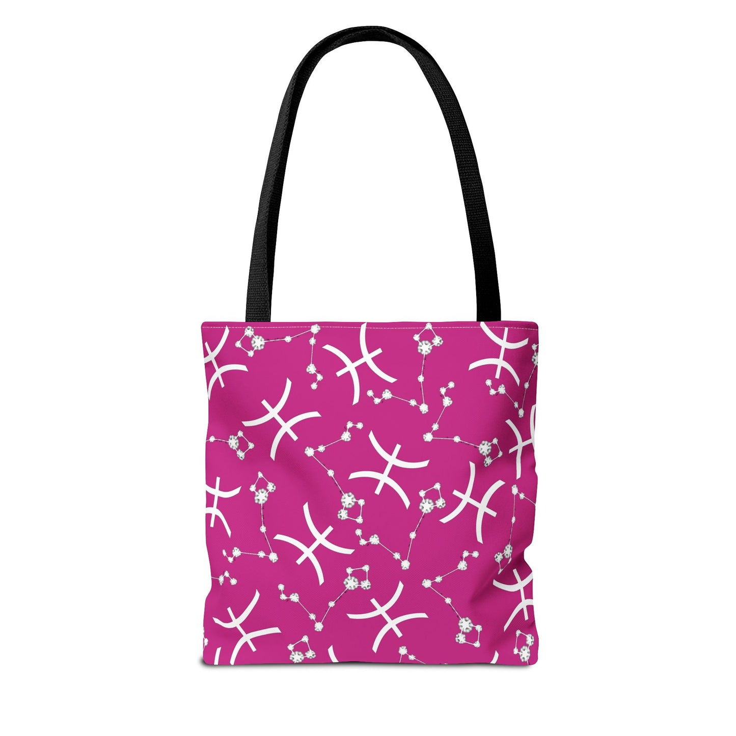 Tote Bag, Pisces Zodiac Sign, AOP, (Pink, White)