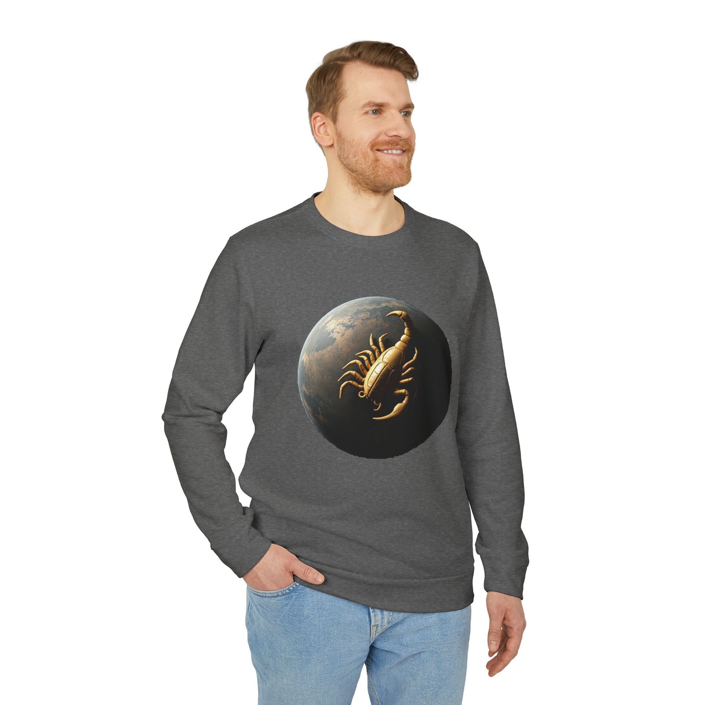 Adidas, Unisex Fleece Crewneck Sweatshirt, Scorpio, Planet Animal, Zodiac