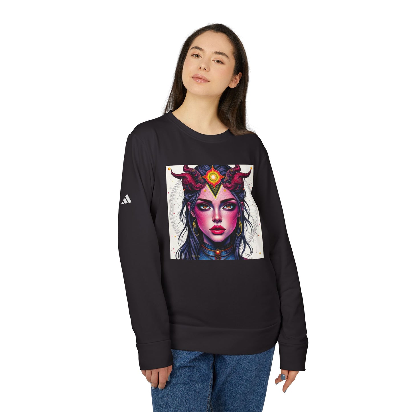 Adidas, Unisex Fleece Crewneck Sweatshirt, Virgo, Pop Art v1, Zodiac