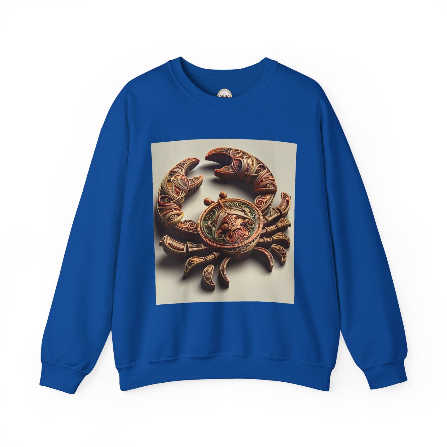 Unisex Heavy Blend™ Crewneck Sweatshirt, Crab Artifact, Cancer Zodiac Design