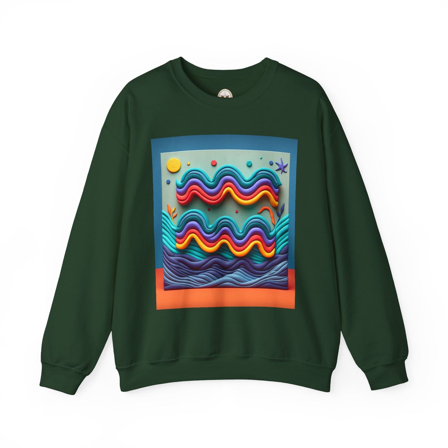 Unisex Heavy Blend™ Crewneck Sweatshirt, Water Painting, Aquarius Zodiac Design