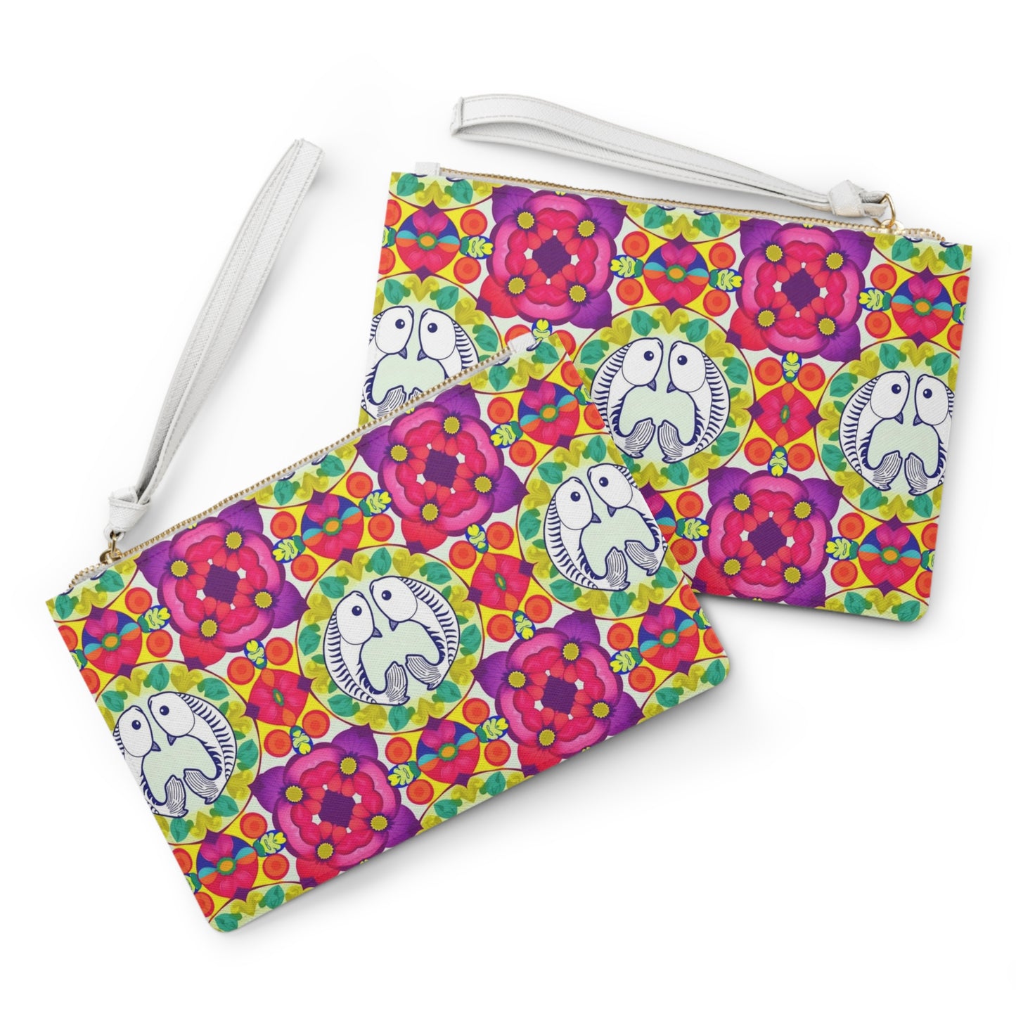 Clutch Bag, Pisces, Zodiac v3, Flower Pattern