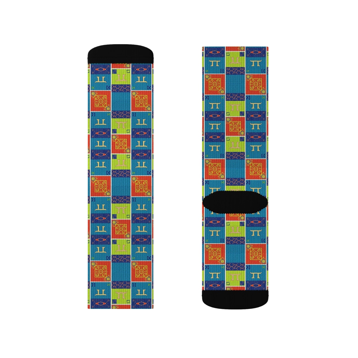 Sublimation Socks, Gemini, Zodiac v1, Shapes Pattern