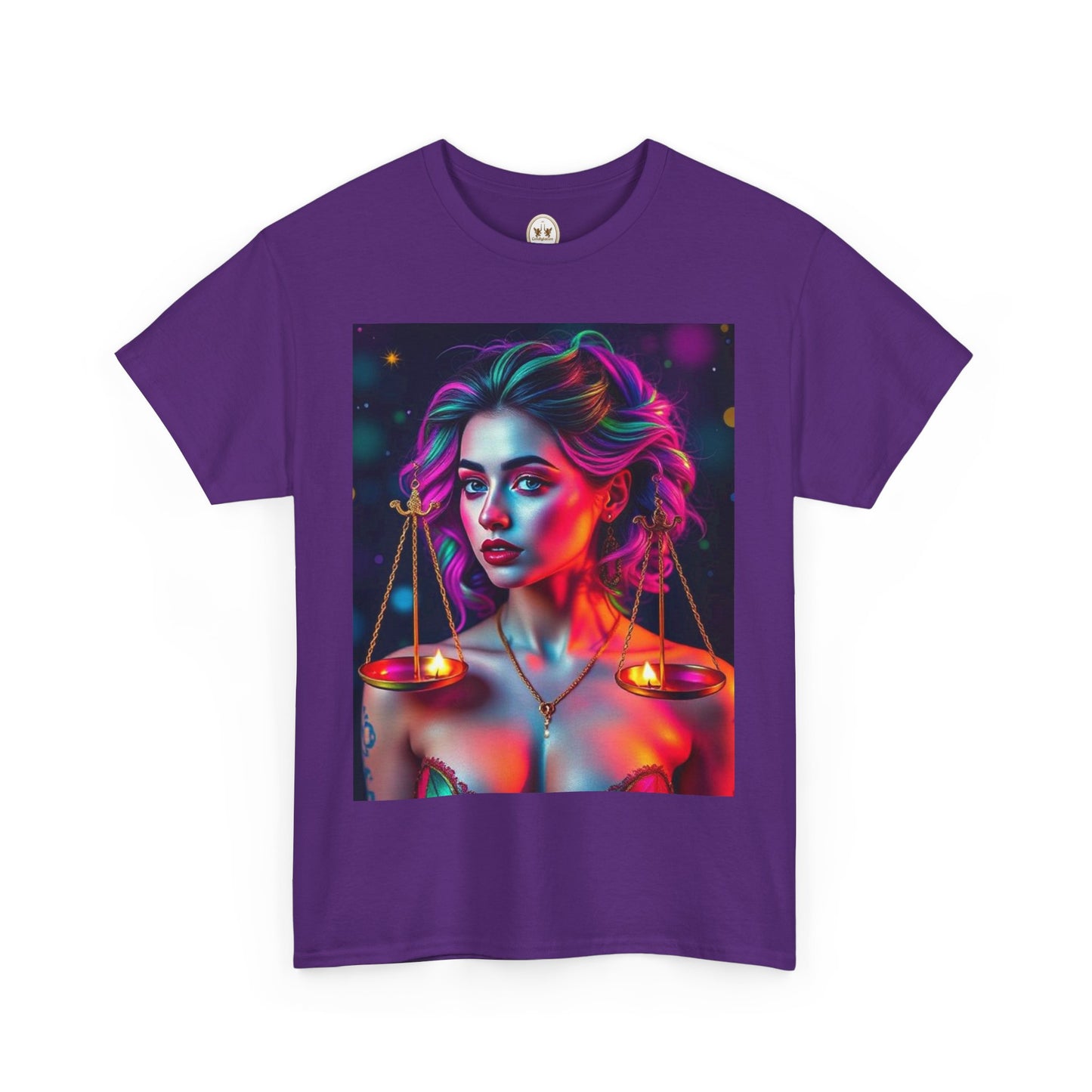 Unisex Heavy Cotton T-Shirt, Libra, Zodiac v3, Sexy Art