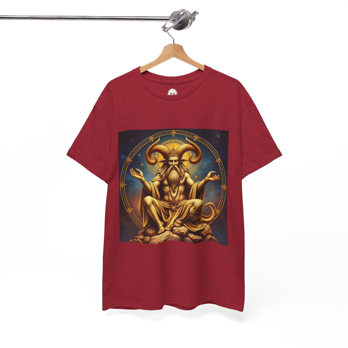 Unisex Heavy Cotton T-Shirt, On The Throne, Taurus Zodiac Design