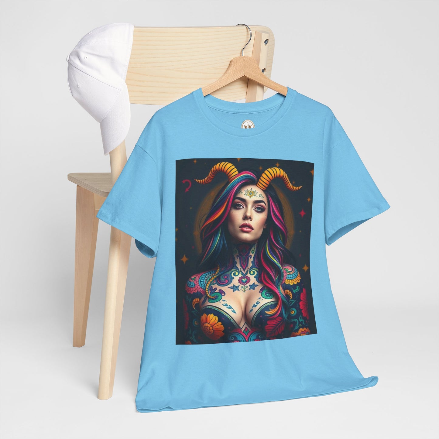 Unisex Heavy Cotton T-Shirt, Capricorn, Zodiac, Sexy Art