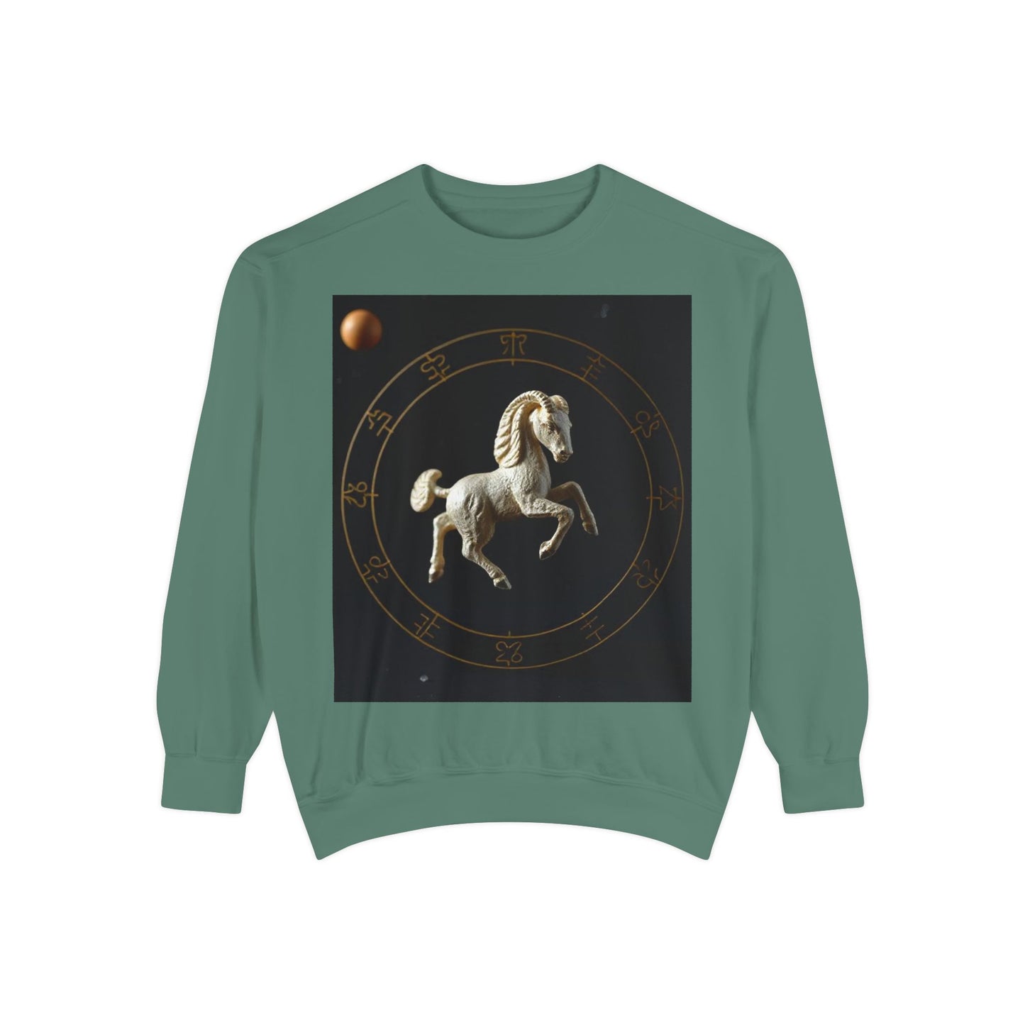 Garment-Dyed Sweatshirt, Unisex, Space Animal Design, Capricorn
