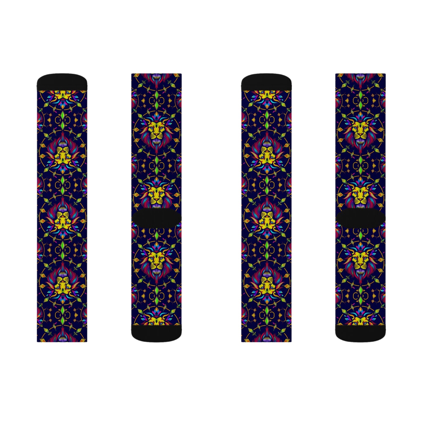 Sublimation Socks, Leo, Zodiac v3, Jewel Pattern