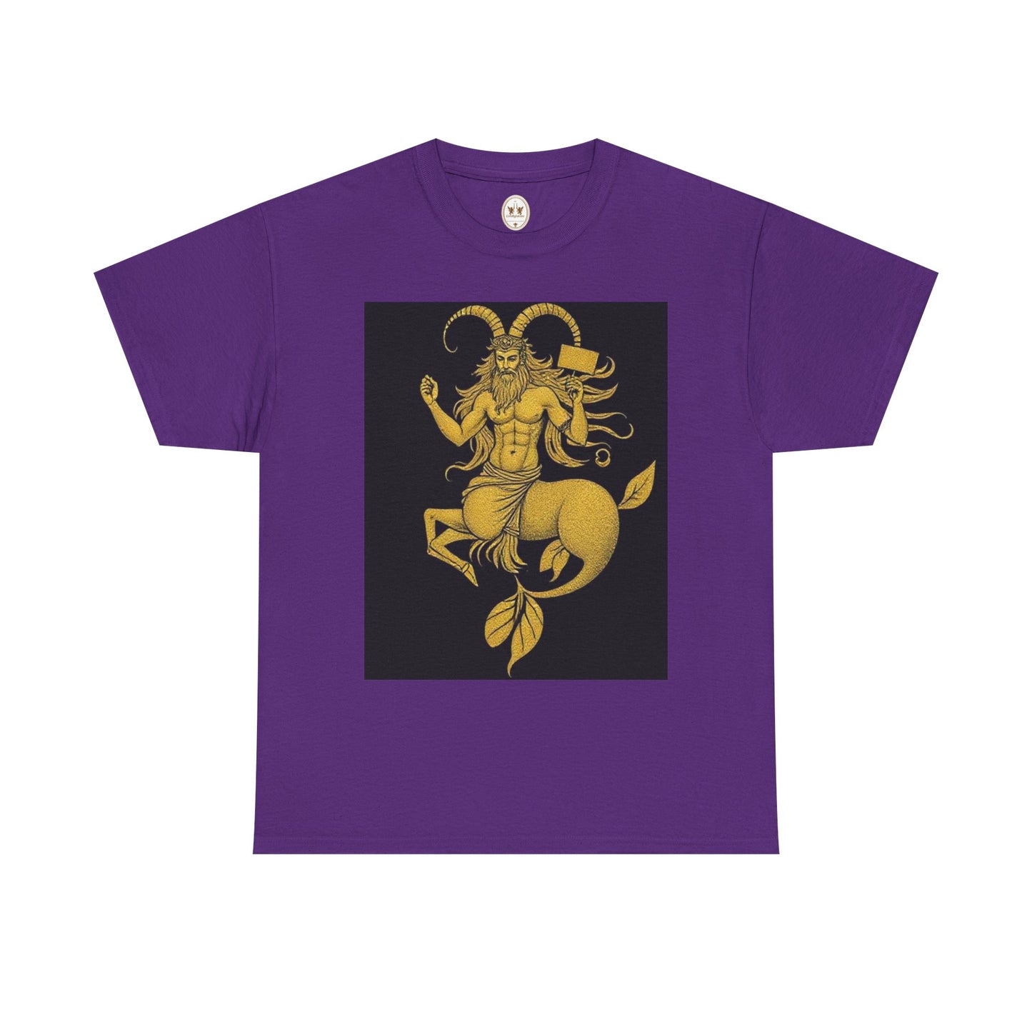 Unisex Heavy Cotton T-Shirt, Capricorn God, Zodiac Design