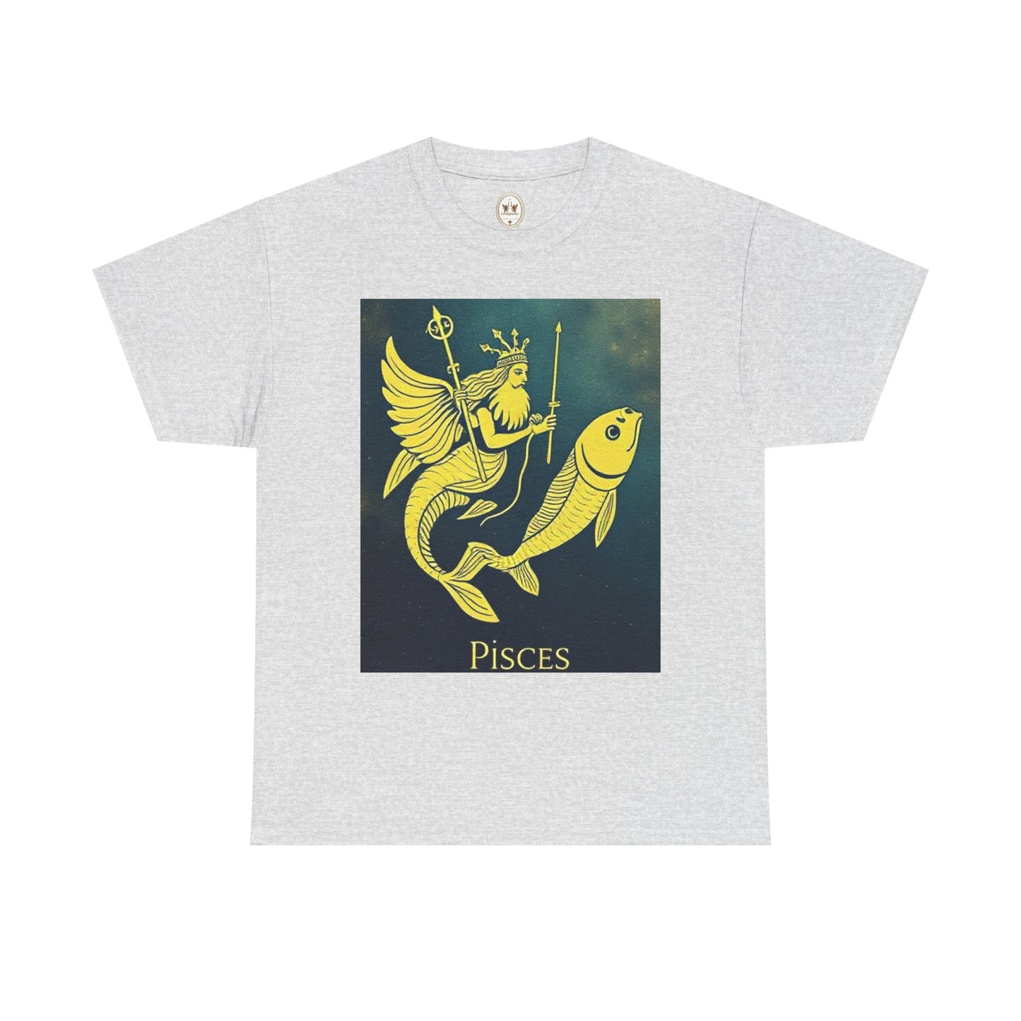 Unisex Heavy Cotton T-Shirt, Pisces Quuen v1, Zodiac Design