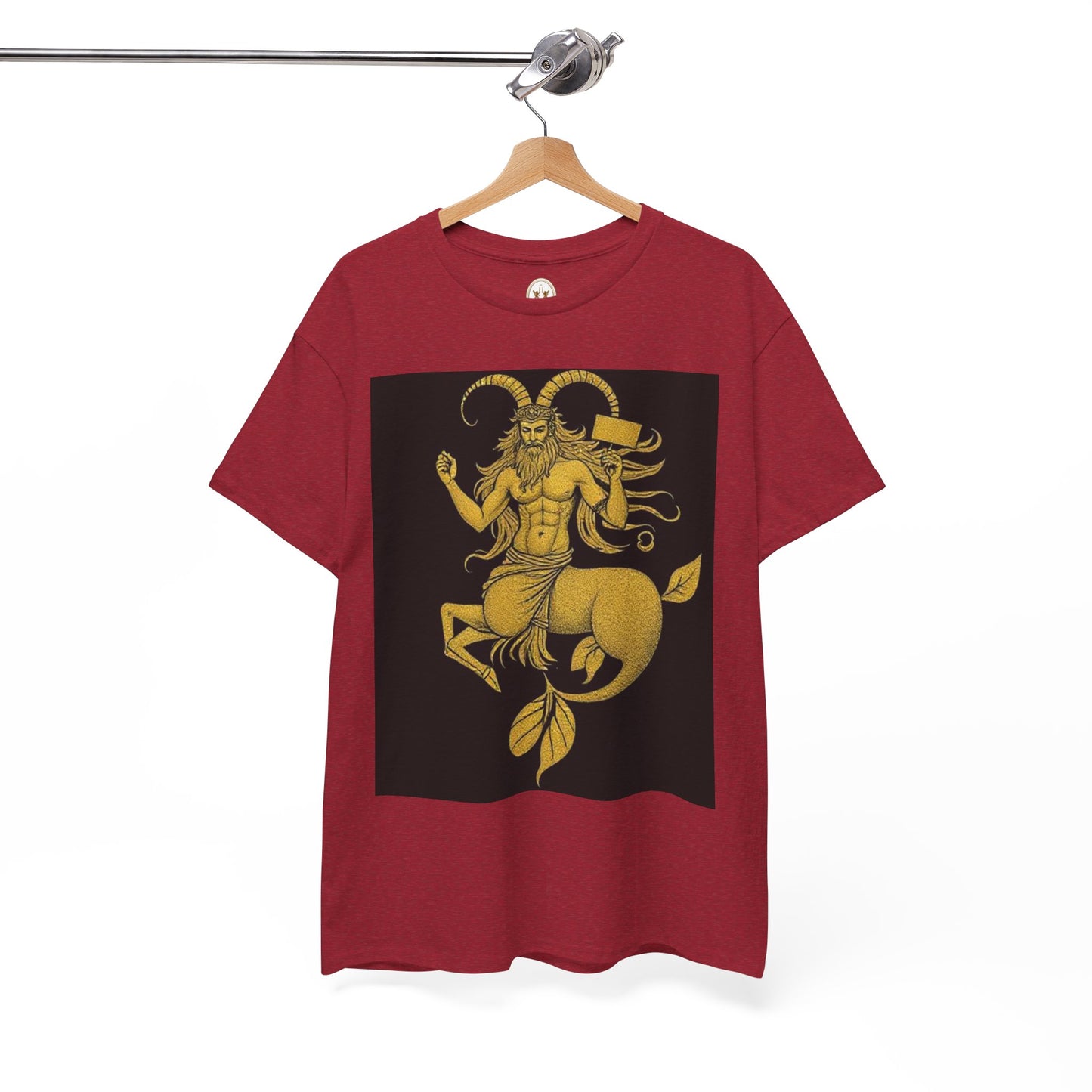 Unisex Heavy Cotton T-Shirt, Capricorn God, Zodiac Design