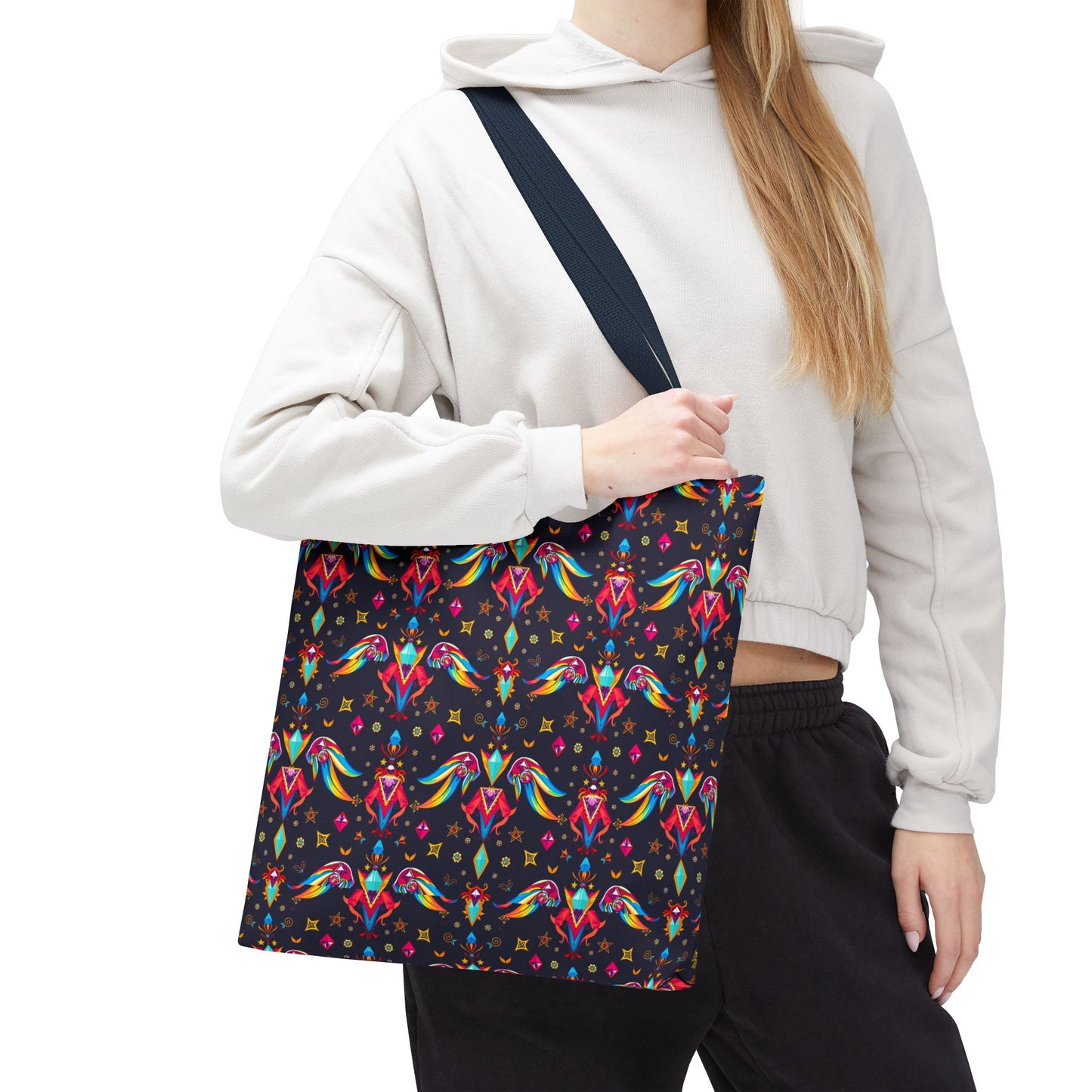 Tote Bag (AOP), Virgo, Zodiac v1, Jewel Pattern