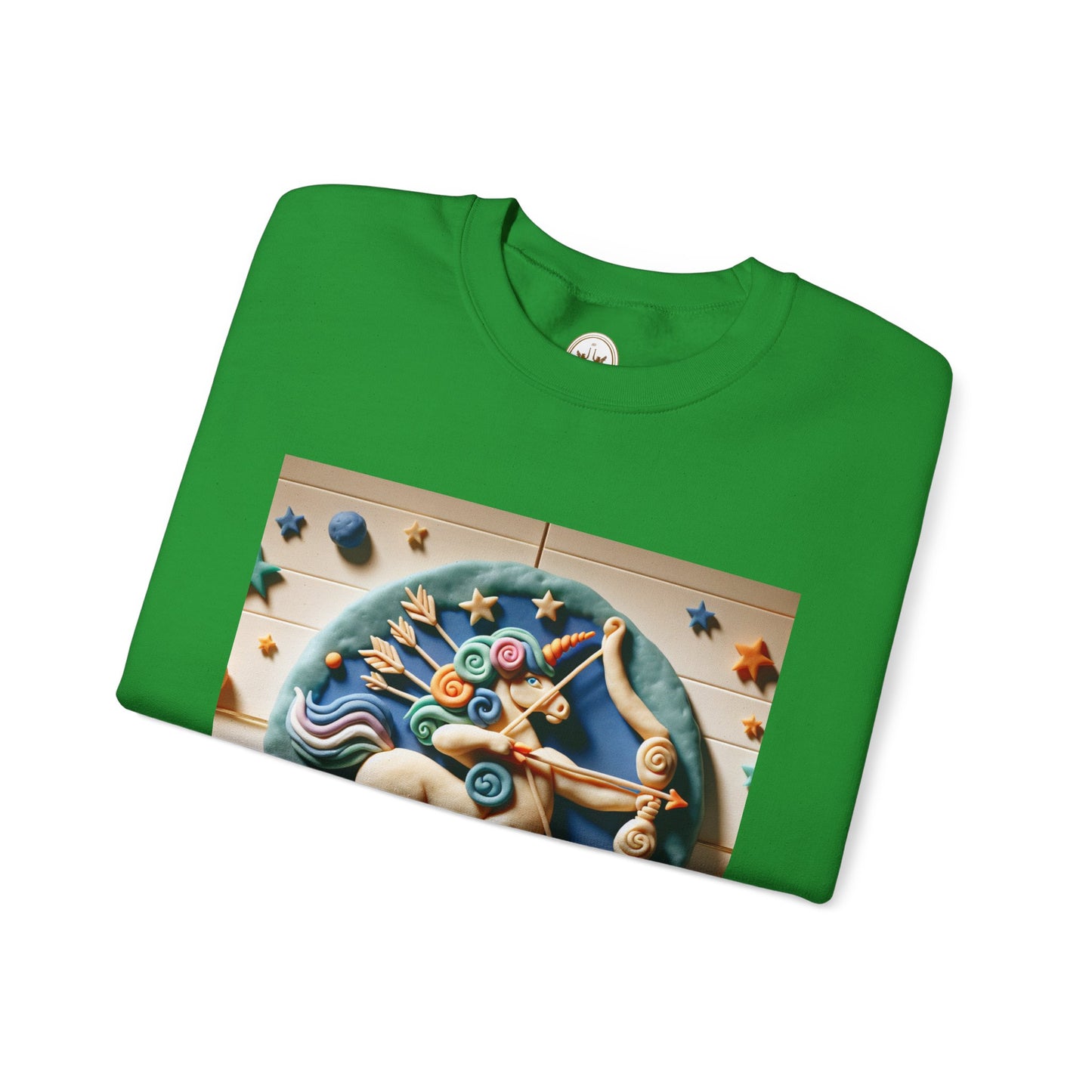 Unisex Heavy Blend™ Crewneck Sweatshirt, Colorful Horse, Sagittarius Zodiac Design