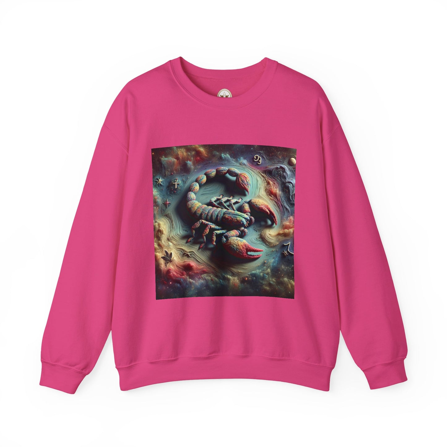 Unisex Heavy Blend™ Crewneck Sweatshirt, Trippy Mist Scorpion, Scorpio Zodiac Design