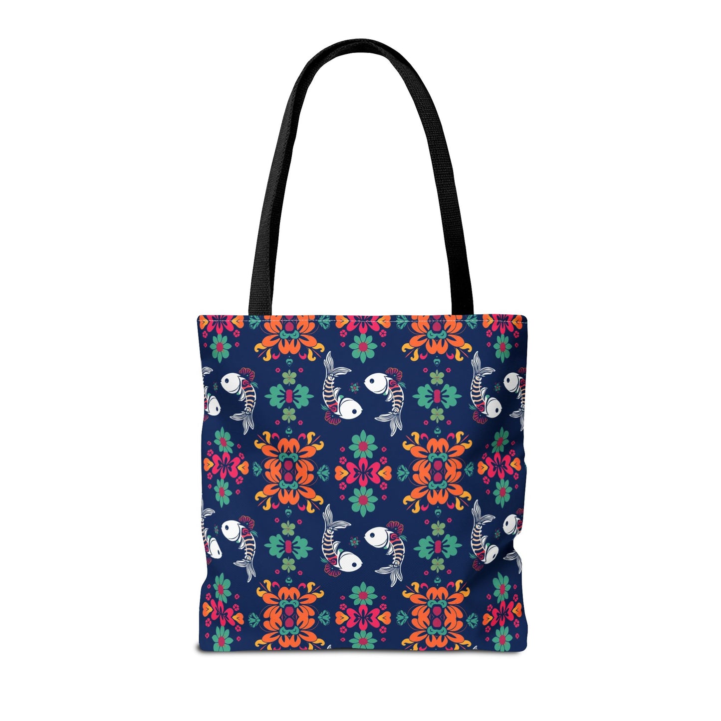 Tote Bag (AOP), Pisces, Zodiac, Flower Pattern
