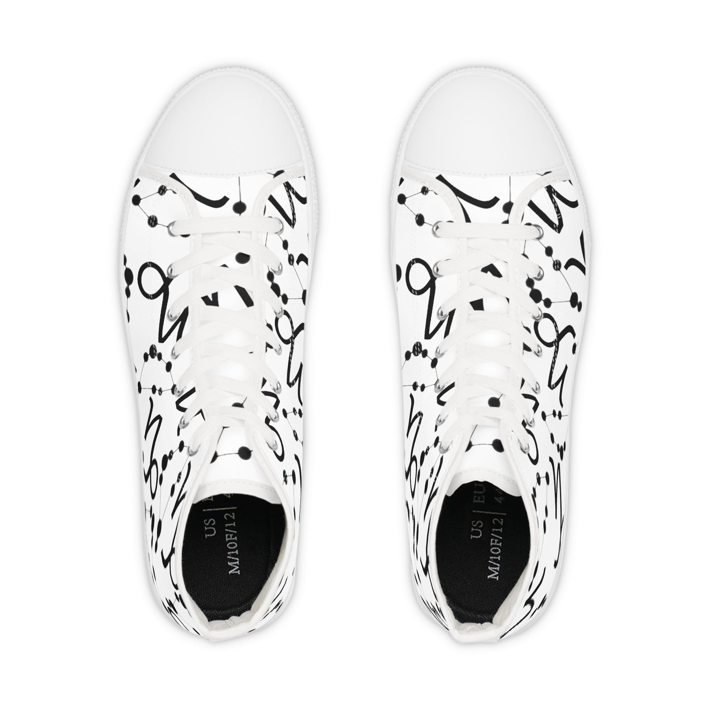 Men's High Top Sneakers, Breathable polyester canvas, Capricorn Zodiac Design