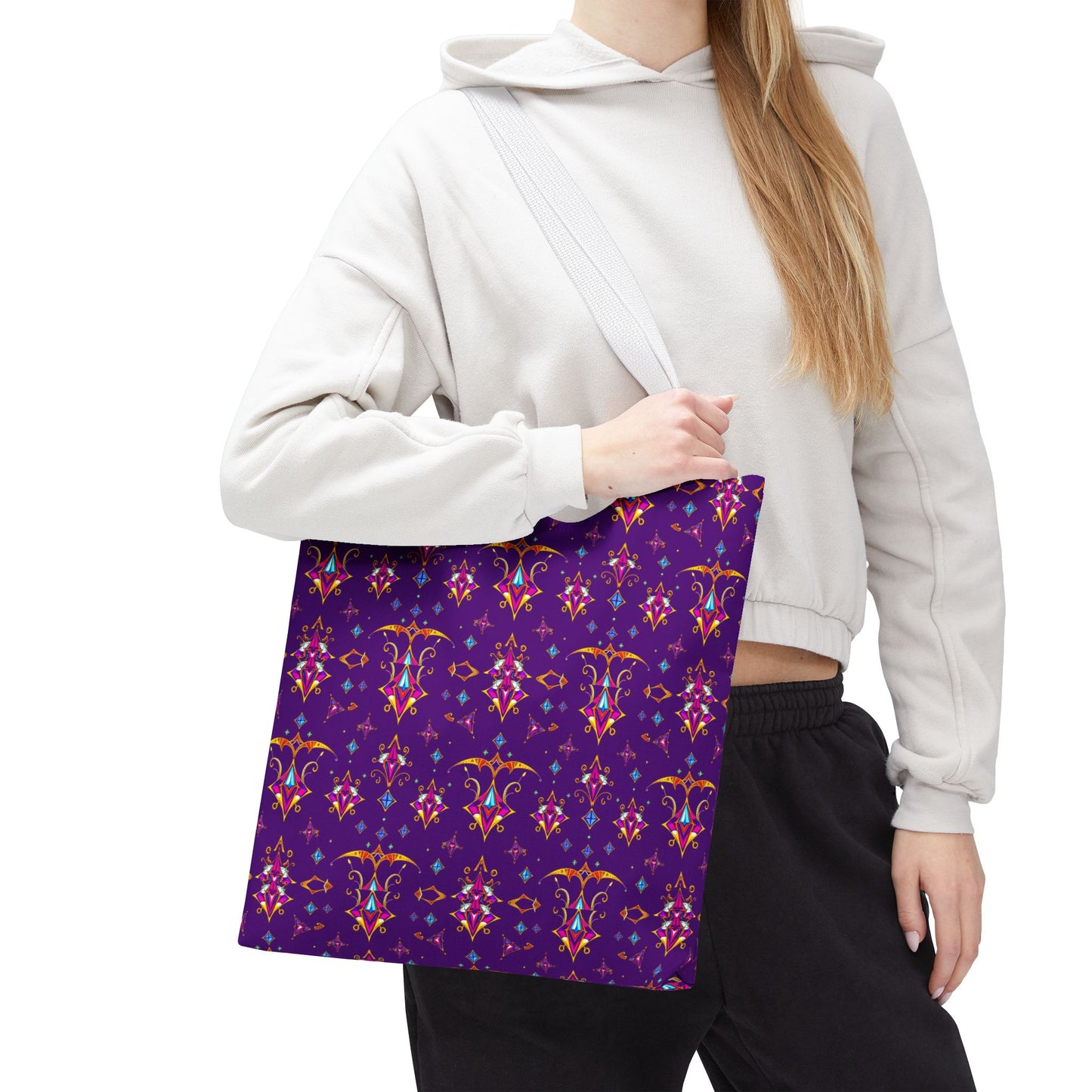 Tote Bag (AOP), Sagittarius, Zodiac, Jewel Pattern
