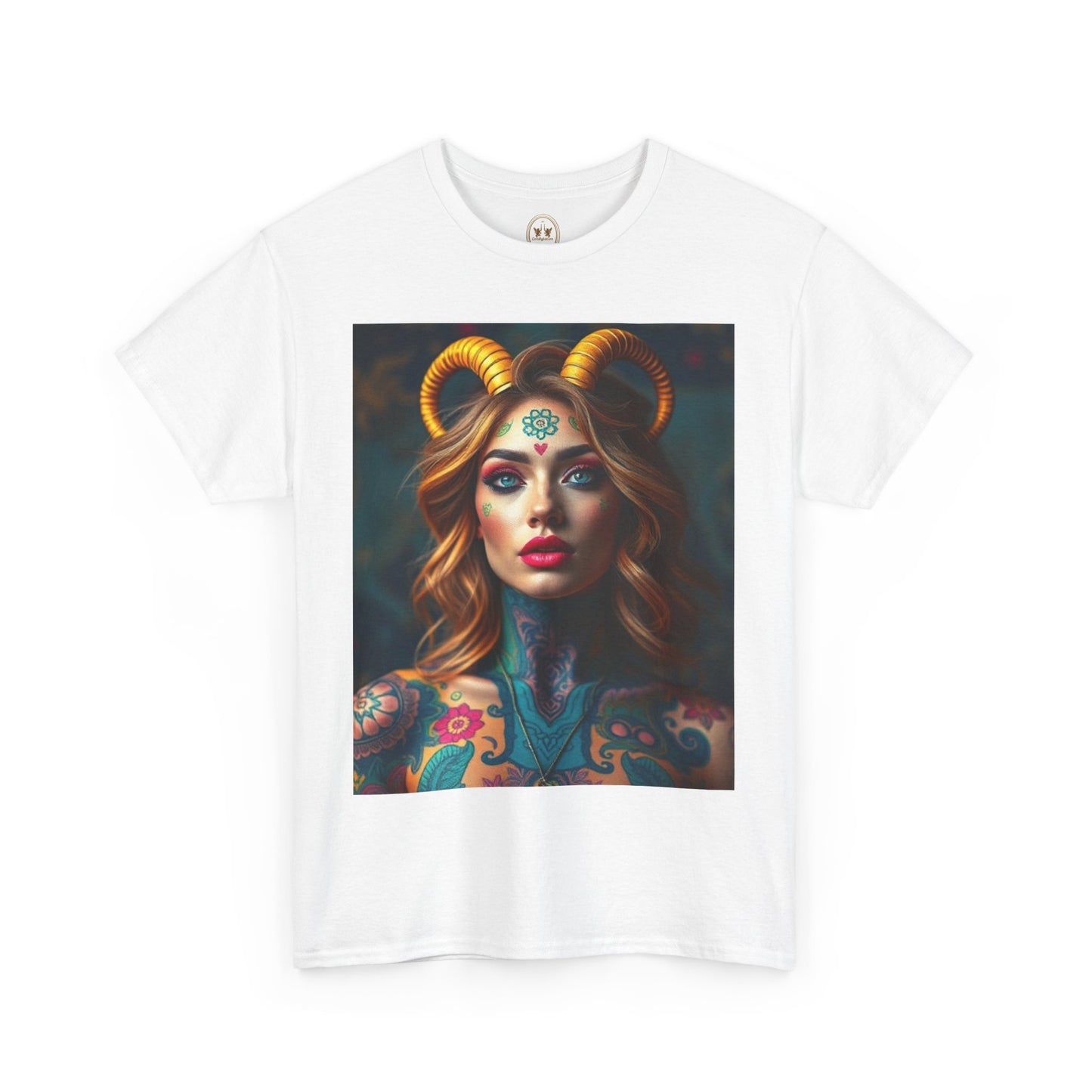 Unisex Heavy Cotton T-Shirt, Capricorn, Zodiac v1, Sexy Art