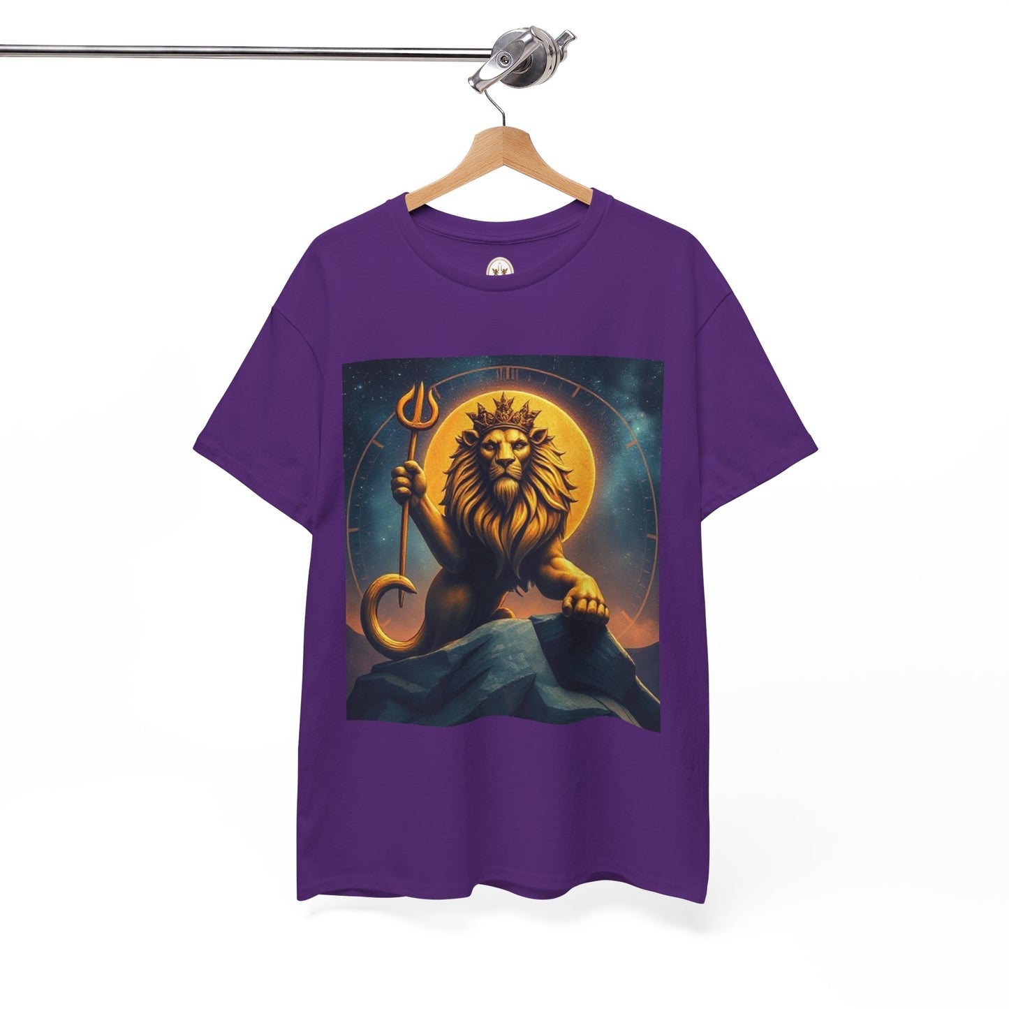 Unisex Heavy Cotton T-Shirt, King of Lions v2, Leo Zodiac Design