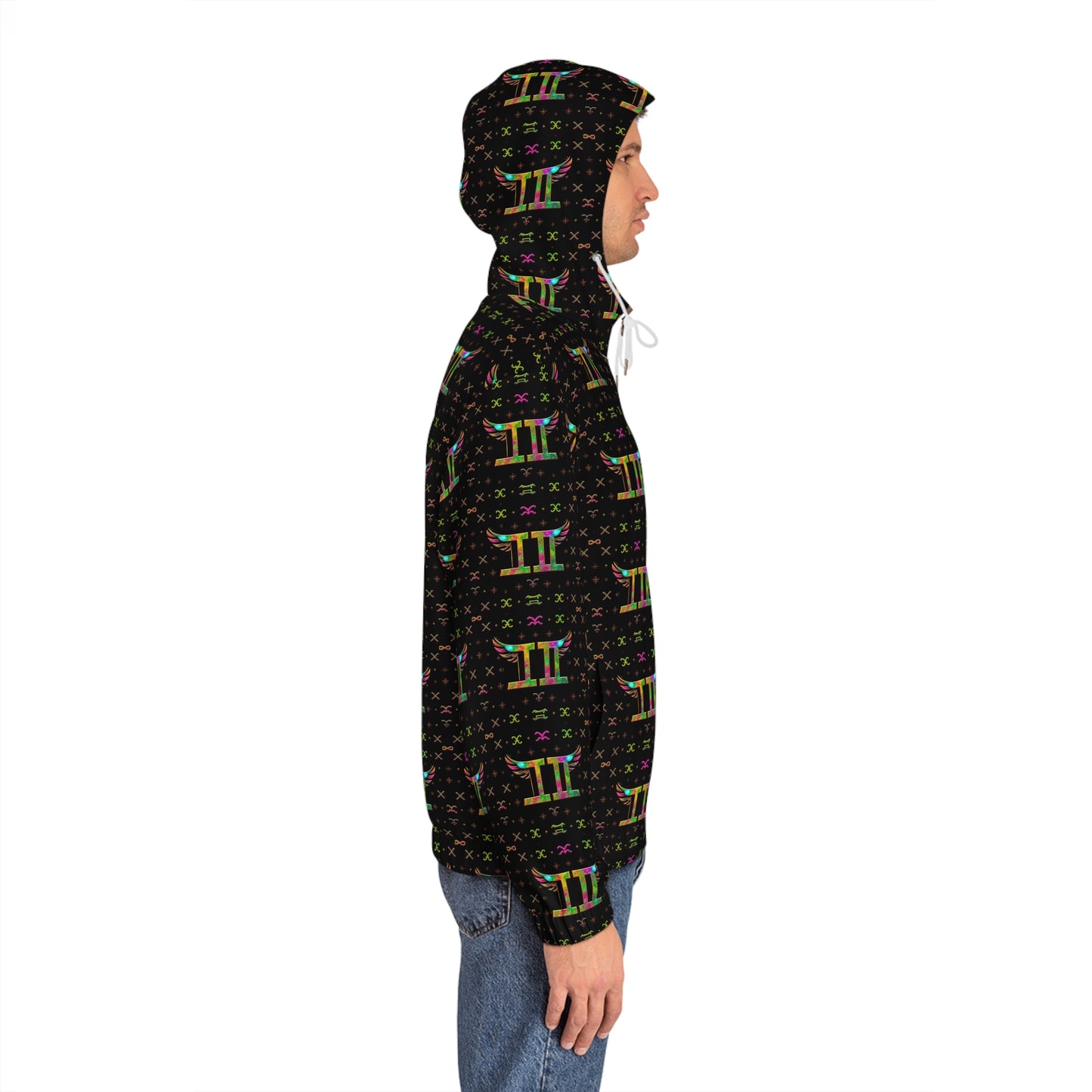 Full-Zip Hoodie (AOP), Gemini, Zodiac v1, Pattern