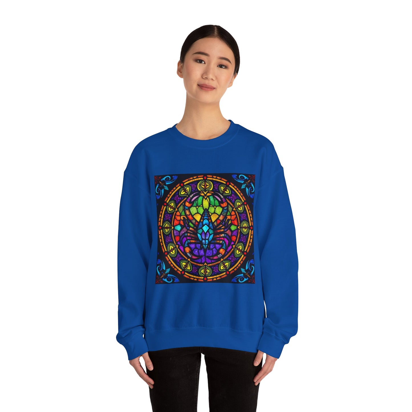 Unisex Heavy Blend™ Crewneck Sweatshirt, Glass 1, Scorpio Zodiac Design