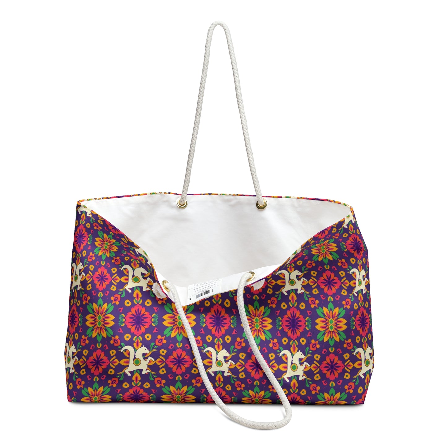 Weekender Bag, Aquarius, Zodiac v2, Flower Pattern