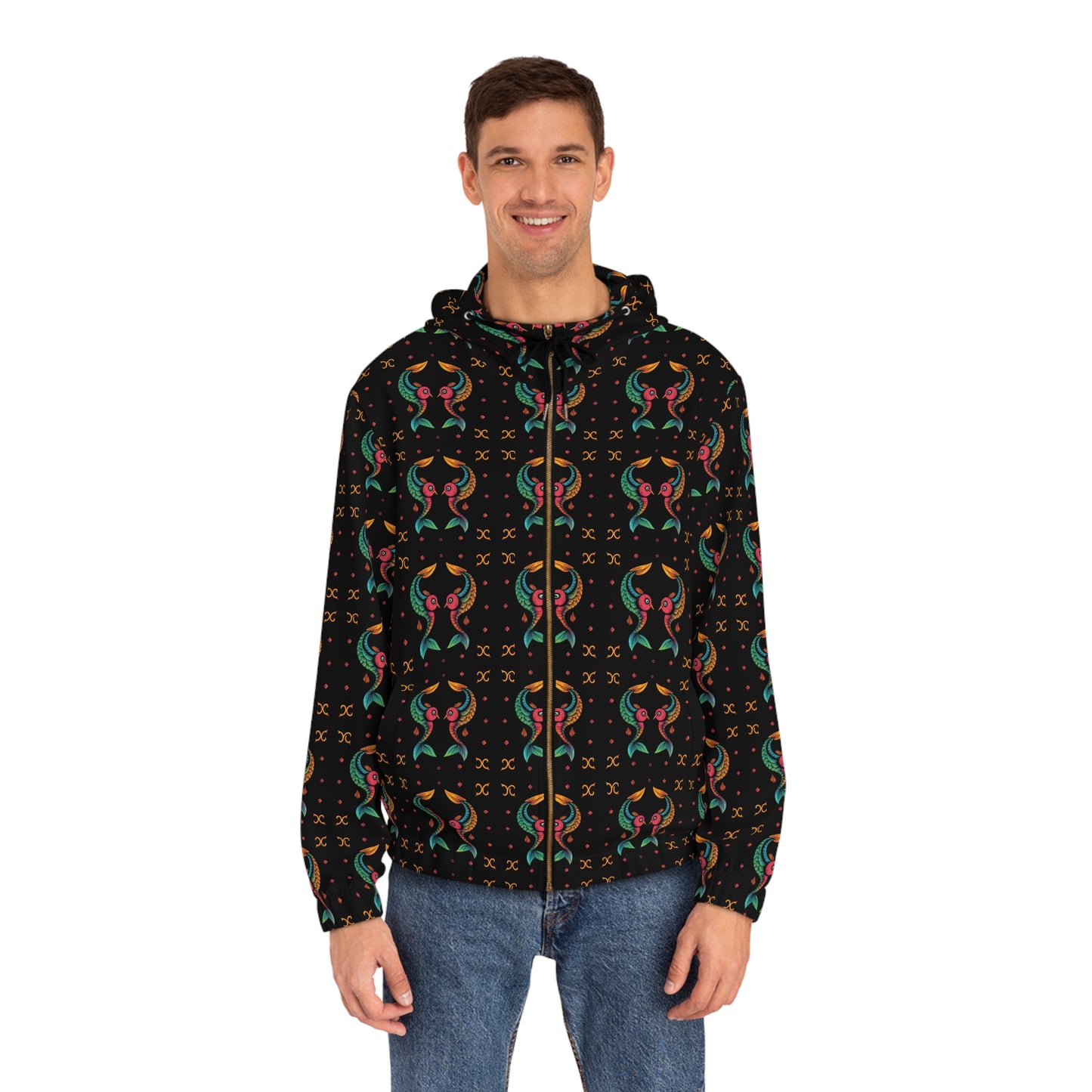 Full-Zip Hoodie (AOP), Pisces, Zodiac v4, Pattern