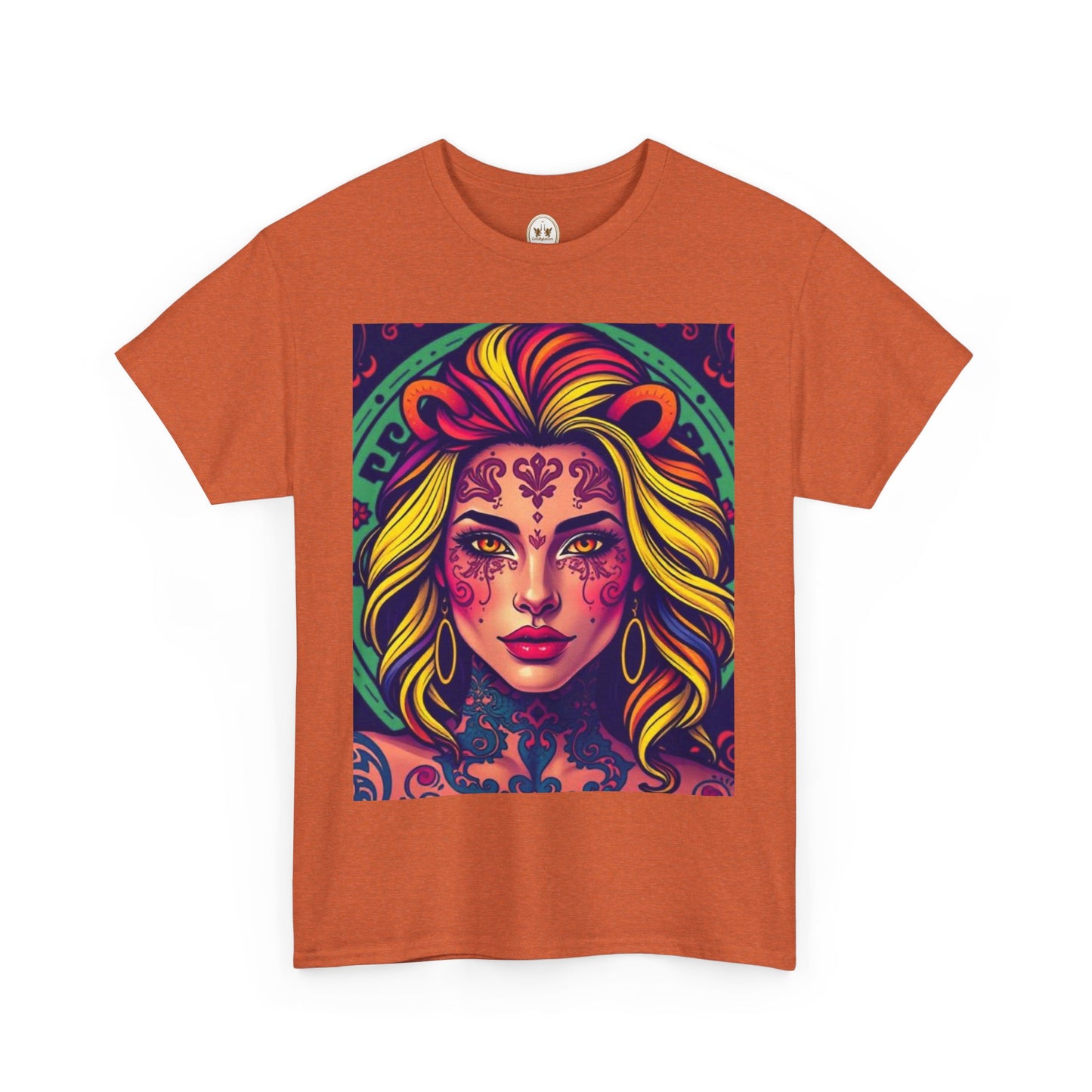 Unisex Heavy Cotton T-Shirt, Leo, Zodiac v1, Sexy Art