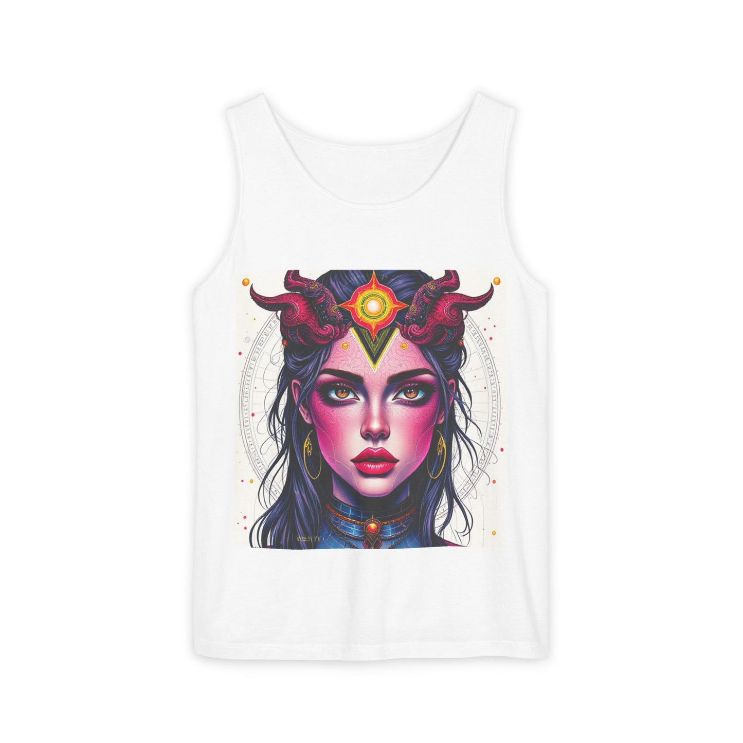 Unisex Garment-Dyed, Tank Top, Virgo Design, Pop Art, 100% US cotton