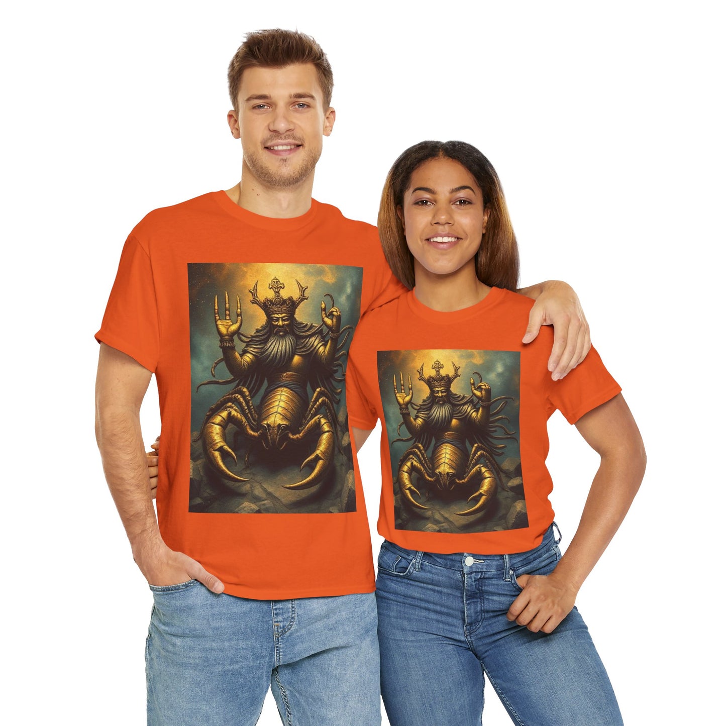 Unisex Heavy Cotton T-Shirt, Desert Scorpio King, Zodiac Design