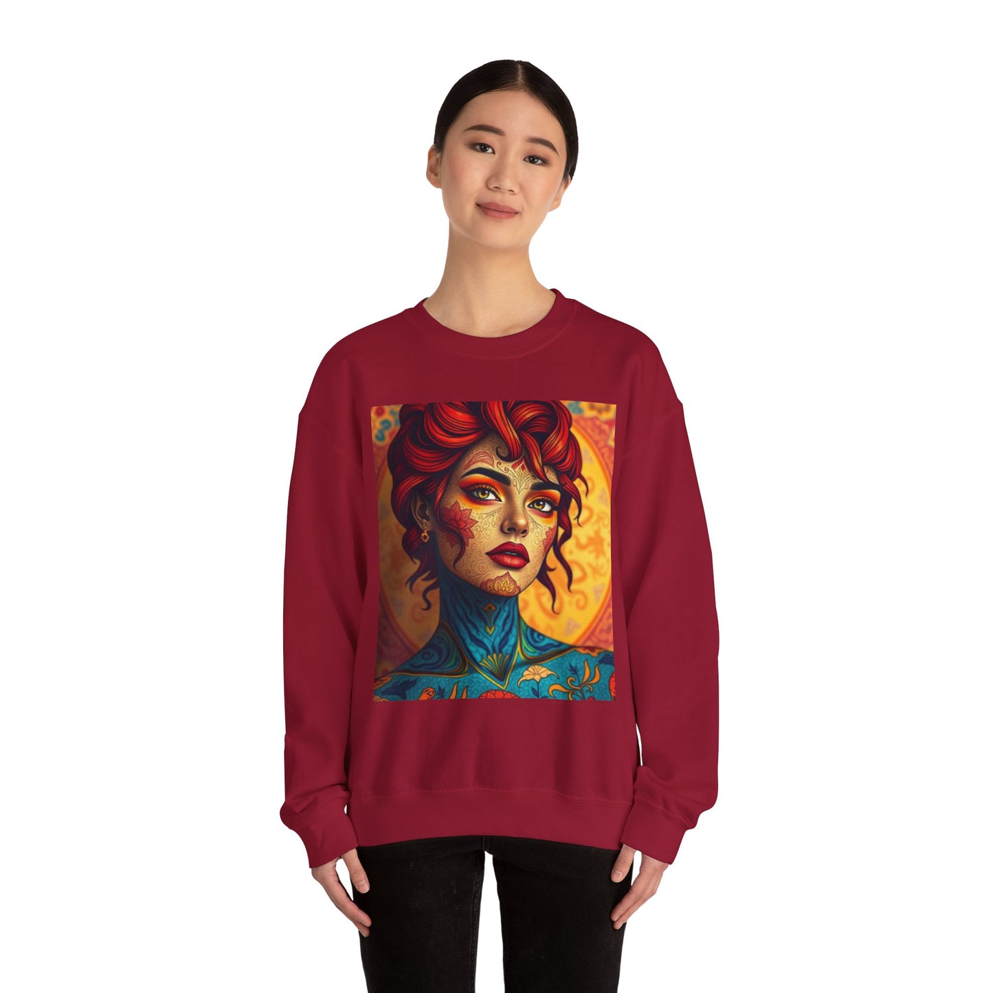 Unisex Heavy Blend™ Crewneck Sweatshirt, Aquarius, Zodiac v2, Sexy Pattern