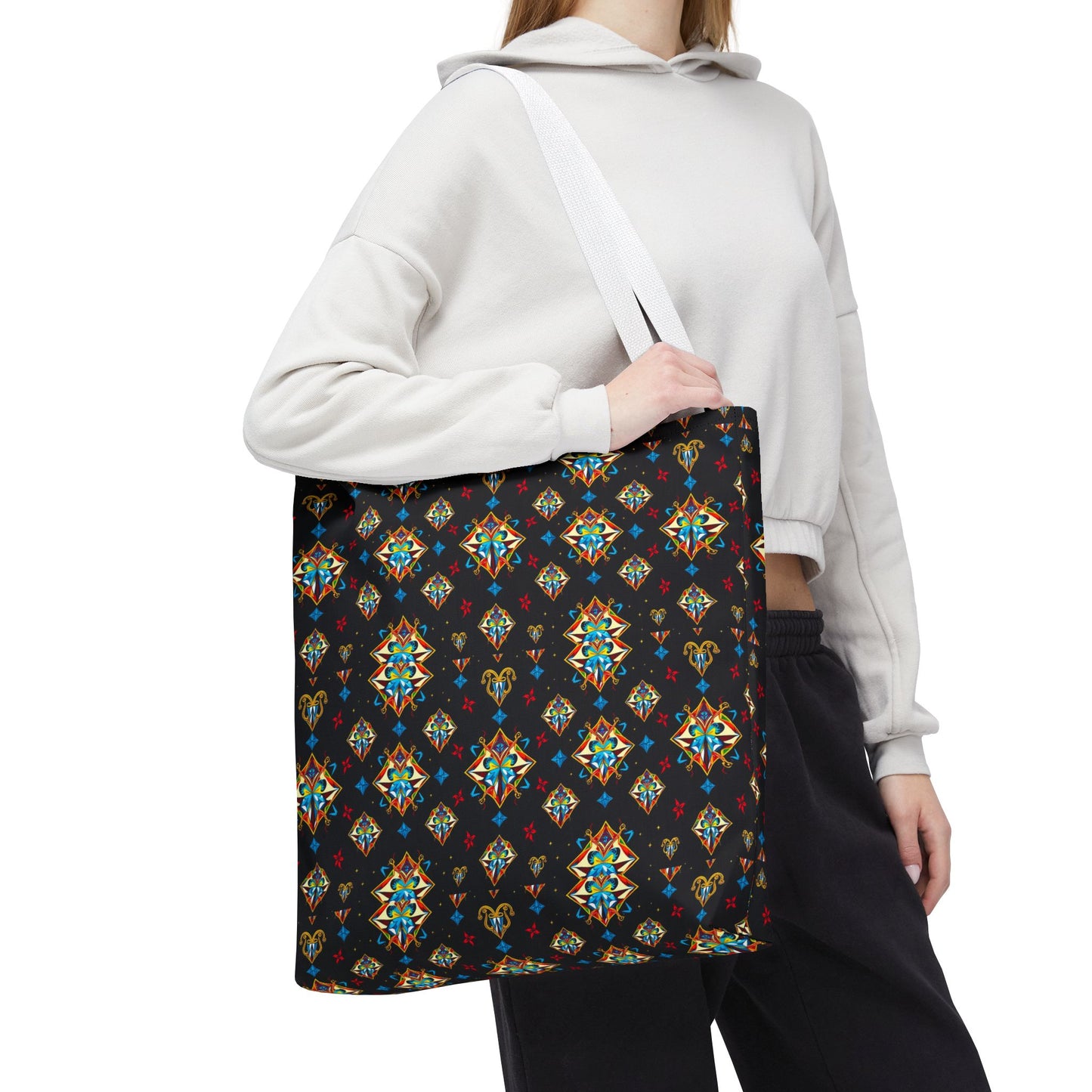 Tote Bag (AOP), Sagittarius, Zodiac v1, Jewel Pattern