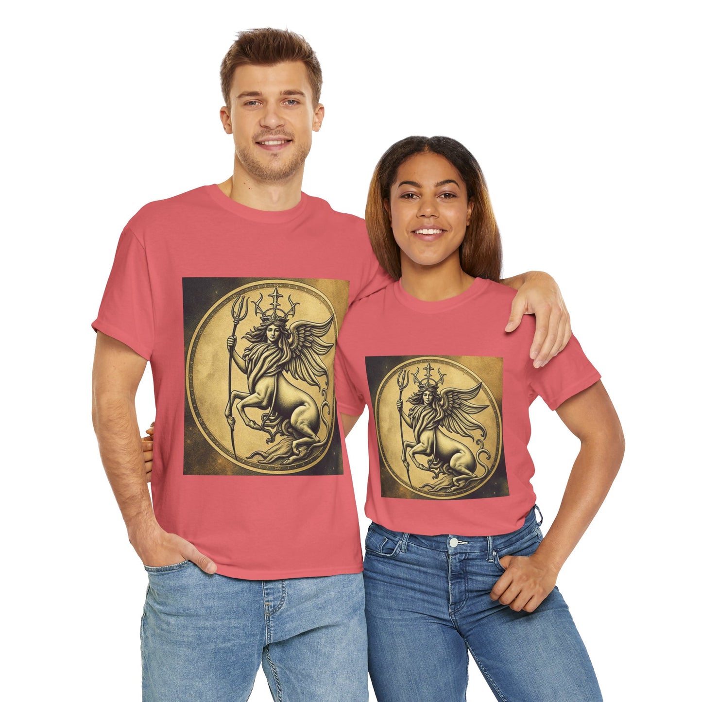 Unisex Heavy Cotton T-Shirt, Animal Angel v1, Virgo Zodiac Design