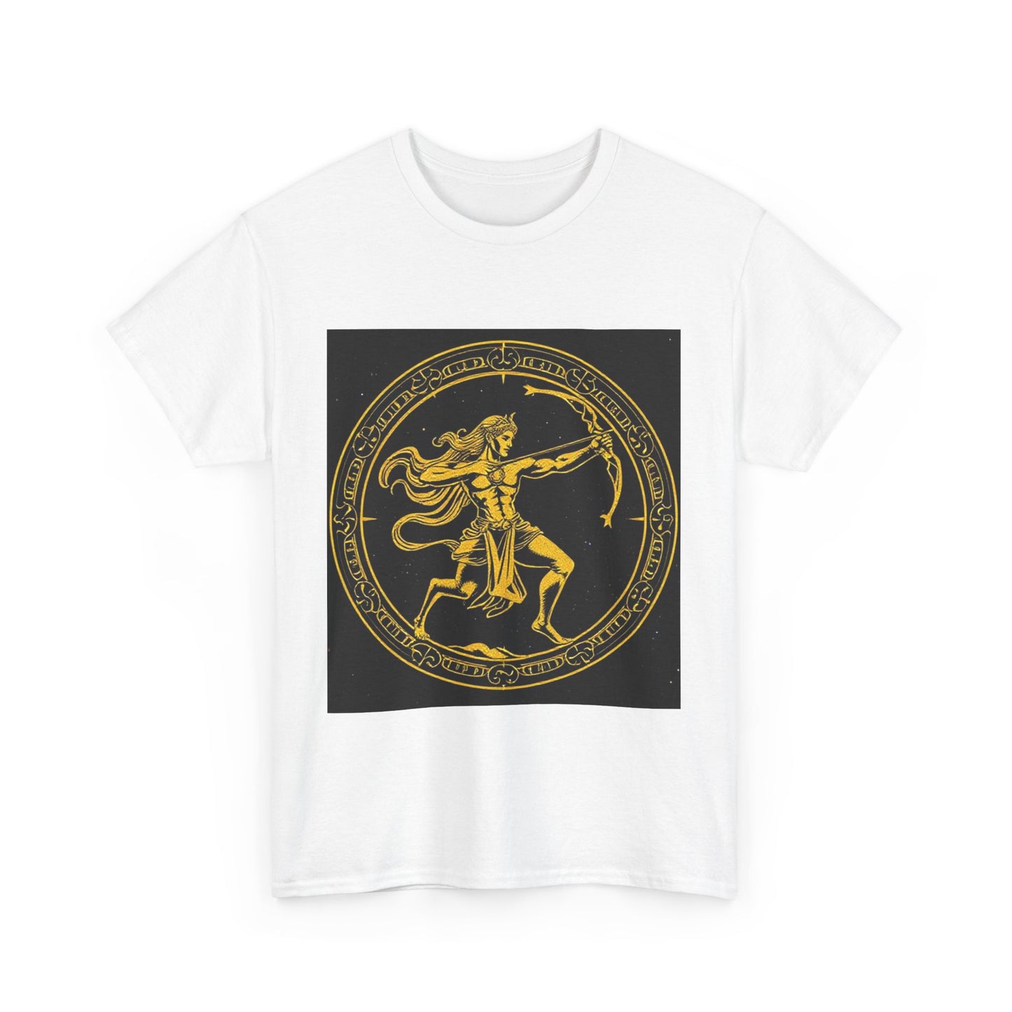 Unisex Heavy Cotton T-Shirt, Mythical Faun/Satyr, Sagittarius Zodiac Design