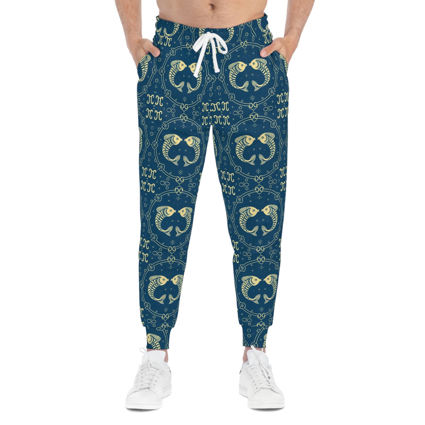 Athletic Joggers, Zodiac Design, Pattern, Pisces, AOP