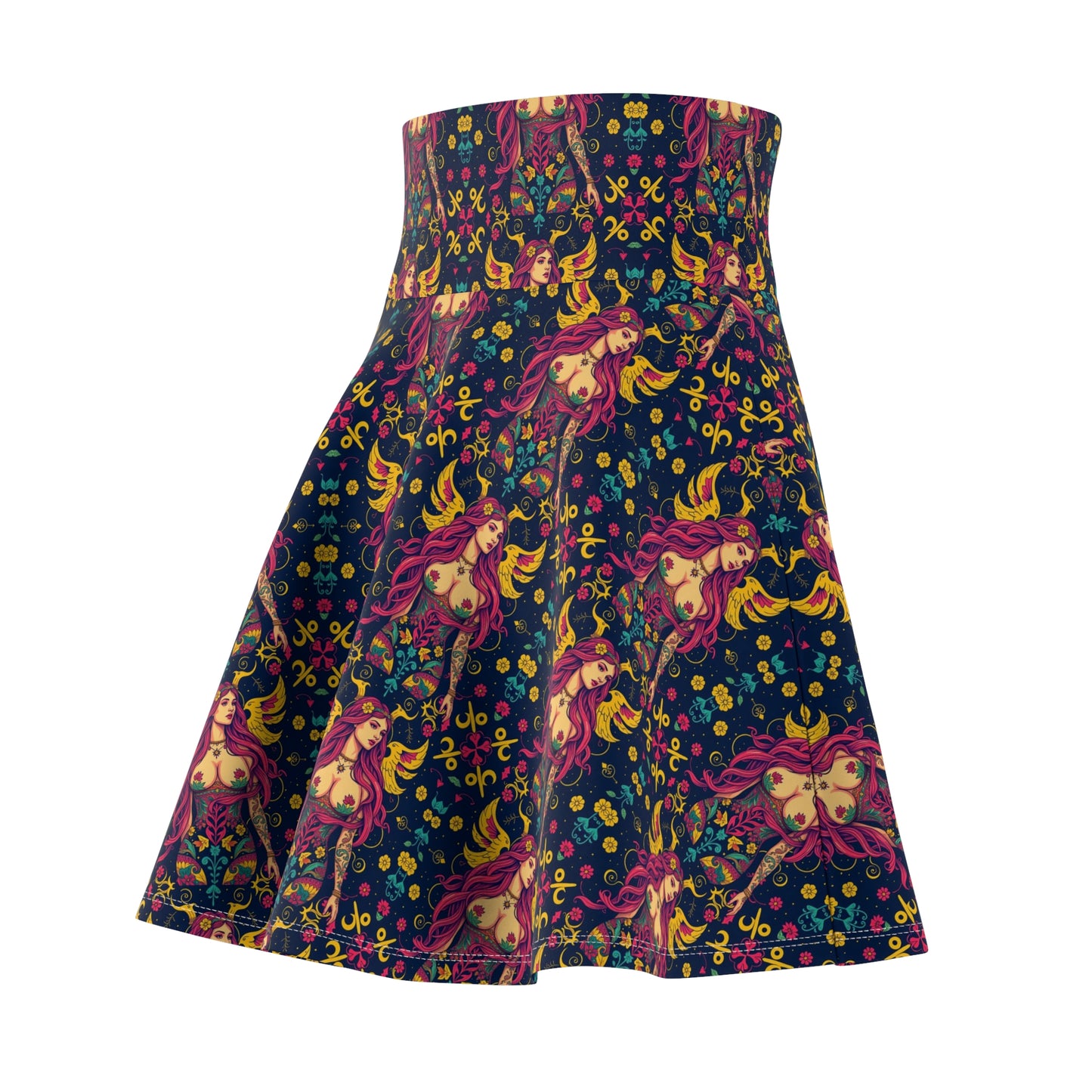 Women's Skater Skirt, (AOP), Gemini, Zodiac v2, Sexy Pattern