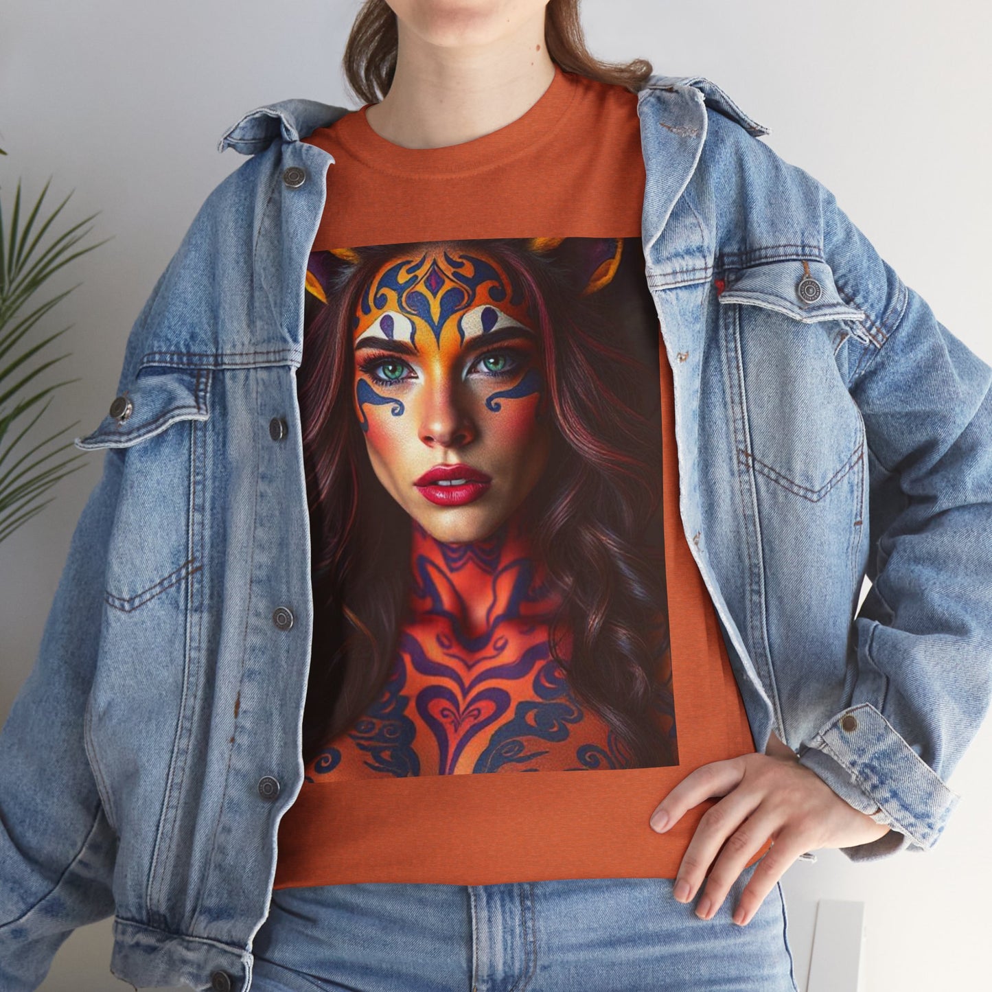 Unisex Heavy Cotton T-Shirt, Leo, Zodiac, Sexy Art