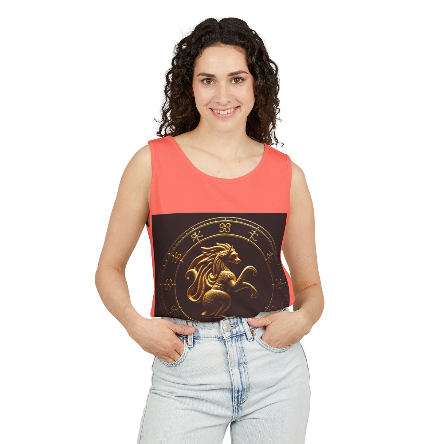 Unisex Garment-Dyed, Tank Top, Virgo Design, Planet Animal, 100% US cotton