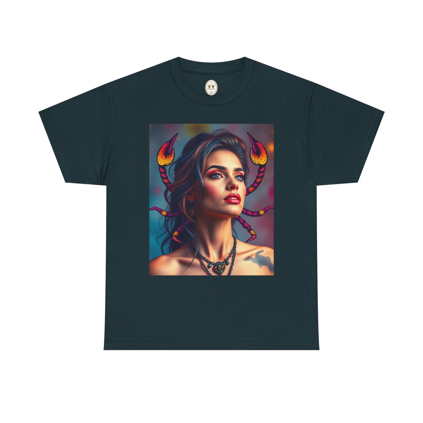 Unisex Heavy Cotton T-Shirt, Scorpio, Zodiac v2, Sexy Art
