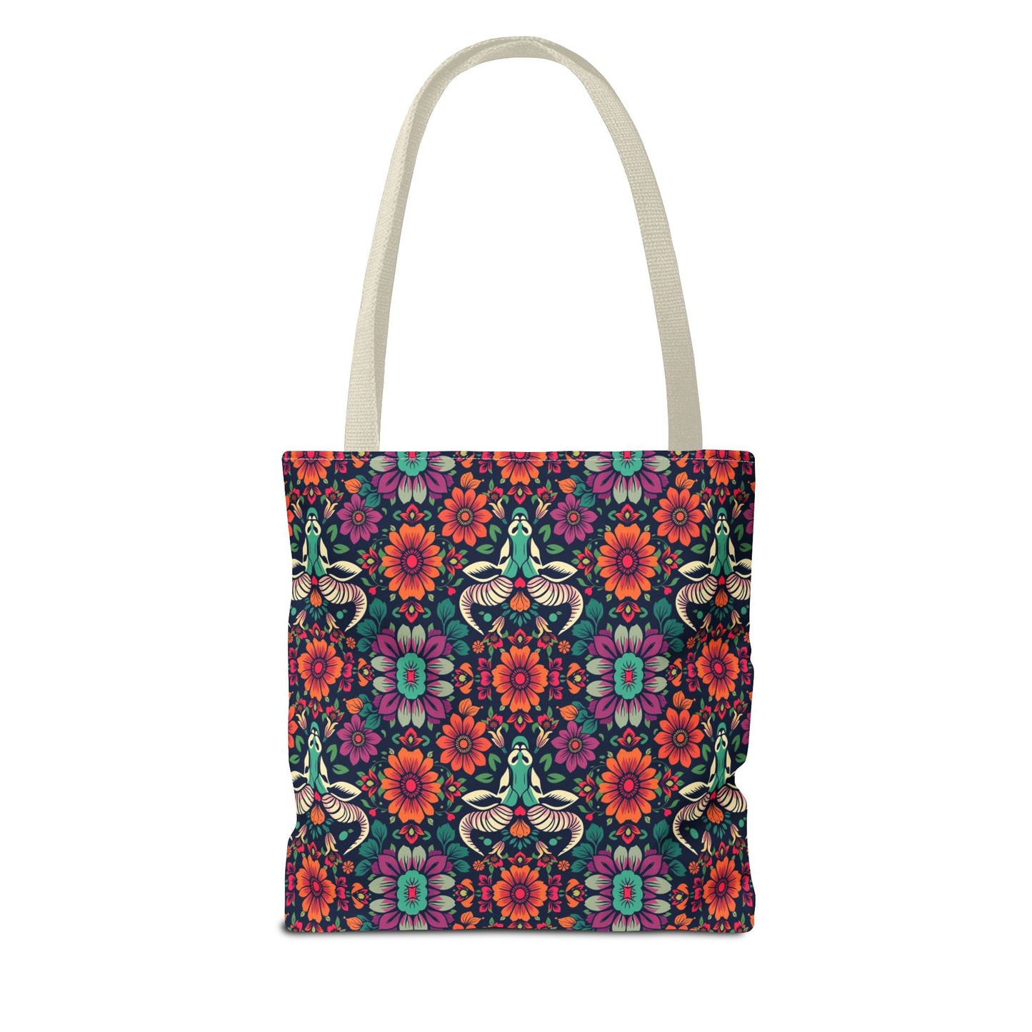 Tote Bag, (AOP), Taurus, Zodiac, Flower Pattern