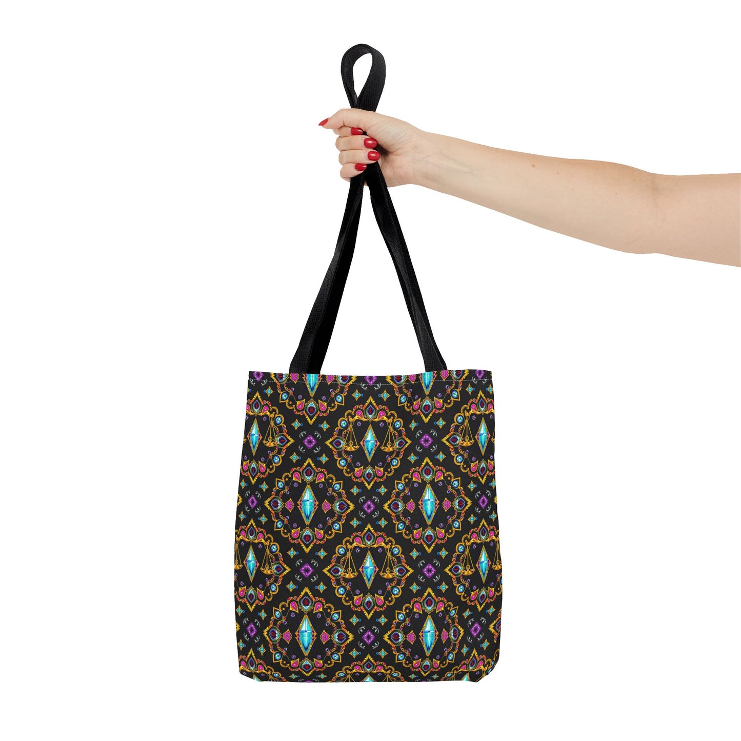 Tote Bag (AOP), Libra, Zodiac v1, Jewel Pattern