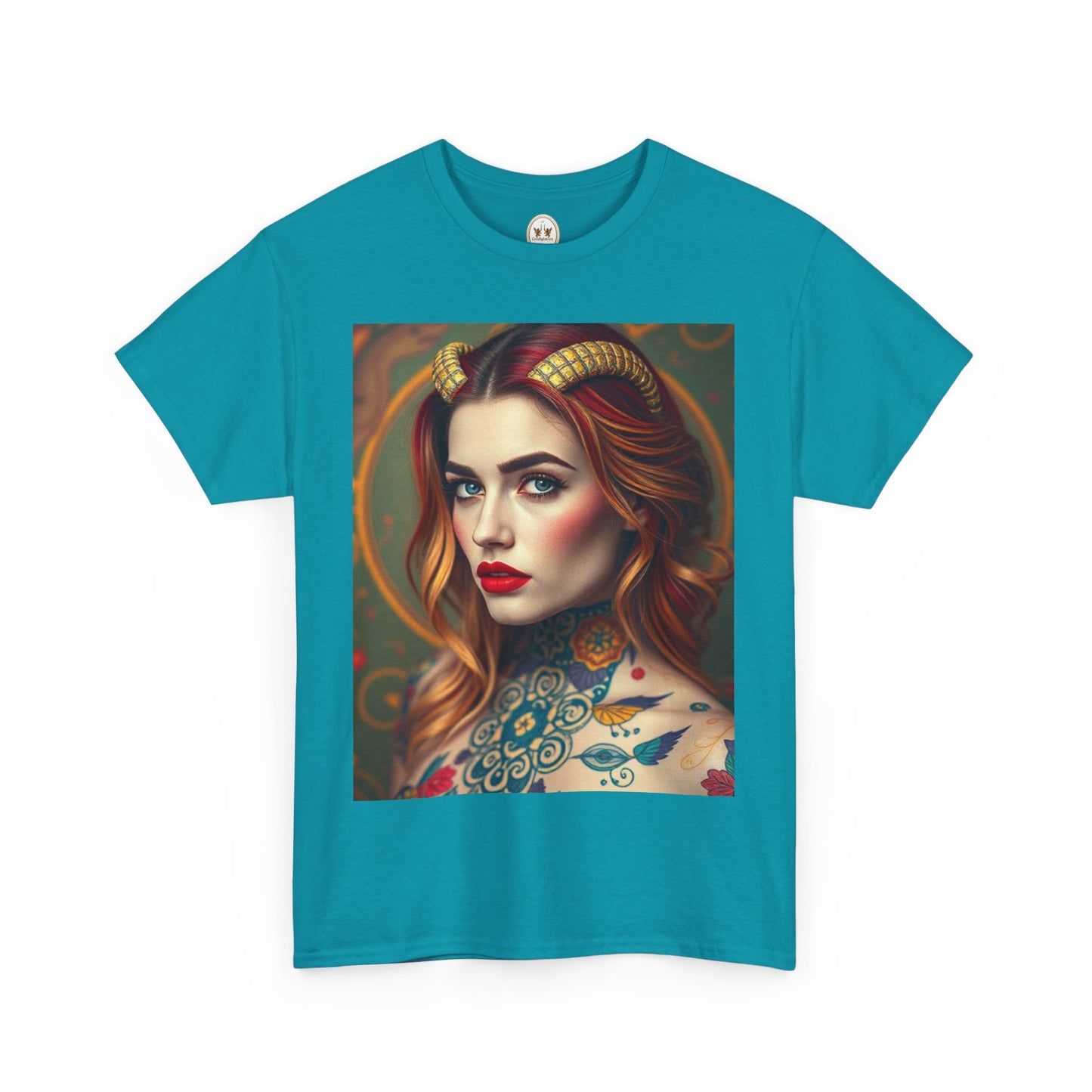 Unisex Heavy Cotton T-Shirt, Capricorn, Zodiac v3, Sexy Art