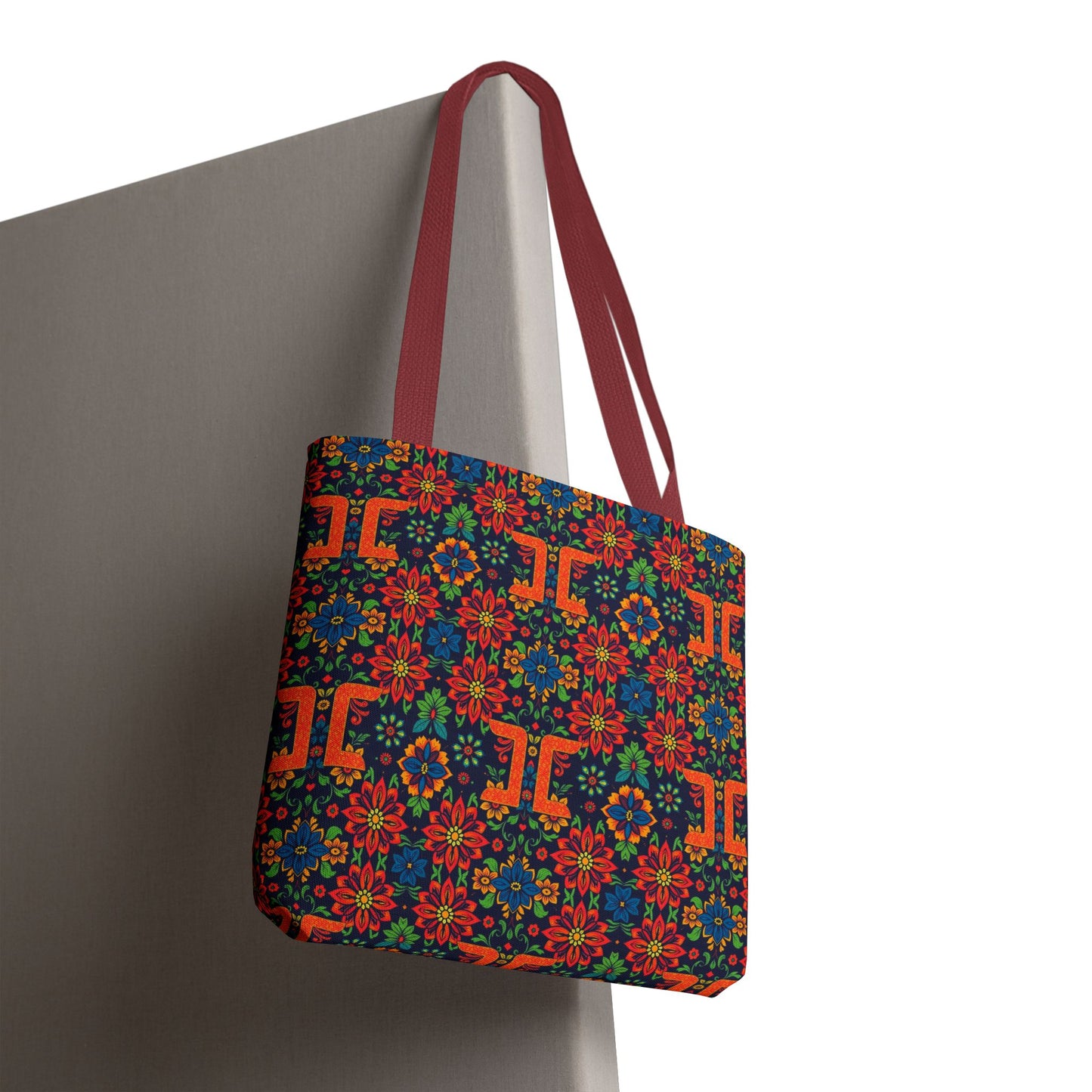 Tote Bag, (AOP), Gemini, Zodiac v1, Flower Pattern