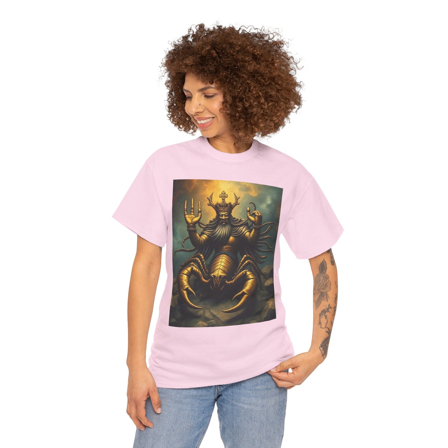 Unisex Heavy Cotton T-Shirt, Desert Scorpio King v1, Zodiac Design