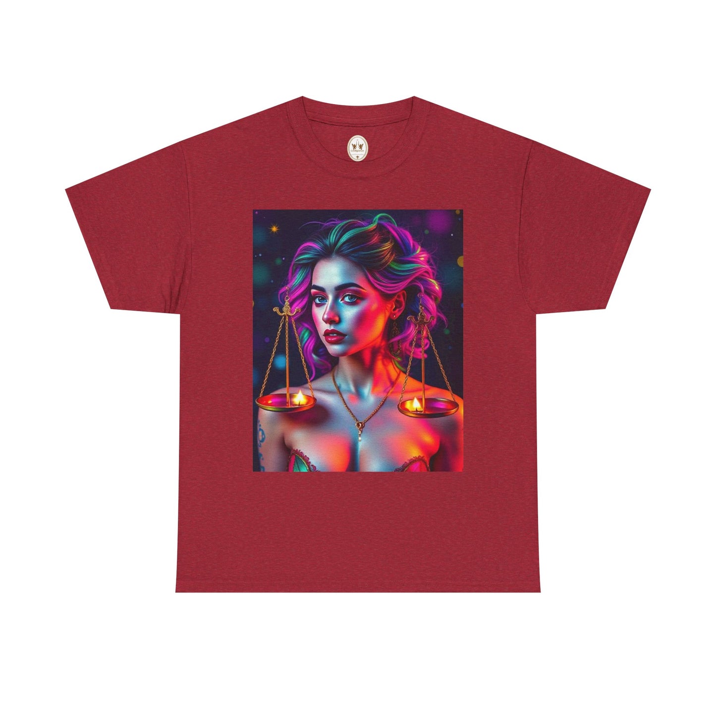 Unisex Heavy Cotton T-Shirt, Libra, Zodiac v3, Sexy Art