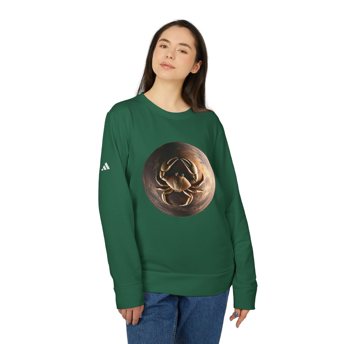 Adidas, Unisex Fleece Crewneck Sweatshirt, Cancer, Planet Animal, Zodiac